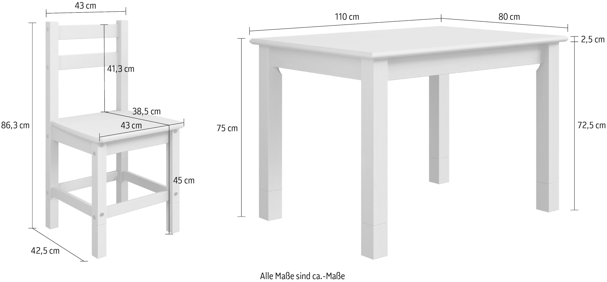 Home affaire Essgruppe »Rauna«, (Set, BAUR massiver tlg., kaufen Set Aus Stühle), 5-teiliges 4 Kiefer, 1 Tisch, | 5