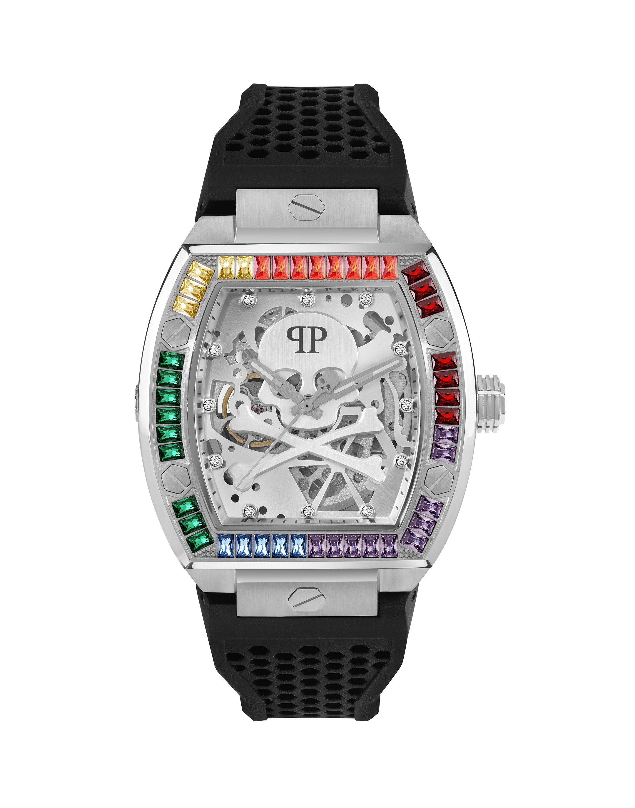 PHILIPP PLEIN Herren Luxusuhr "Skeleton"0270, schwarz, silber, Armbanduhren