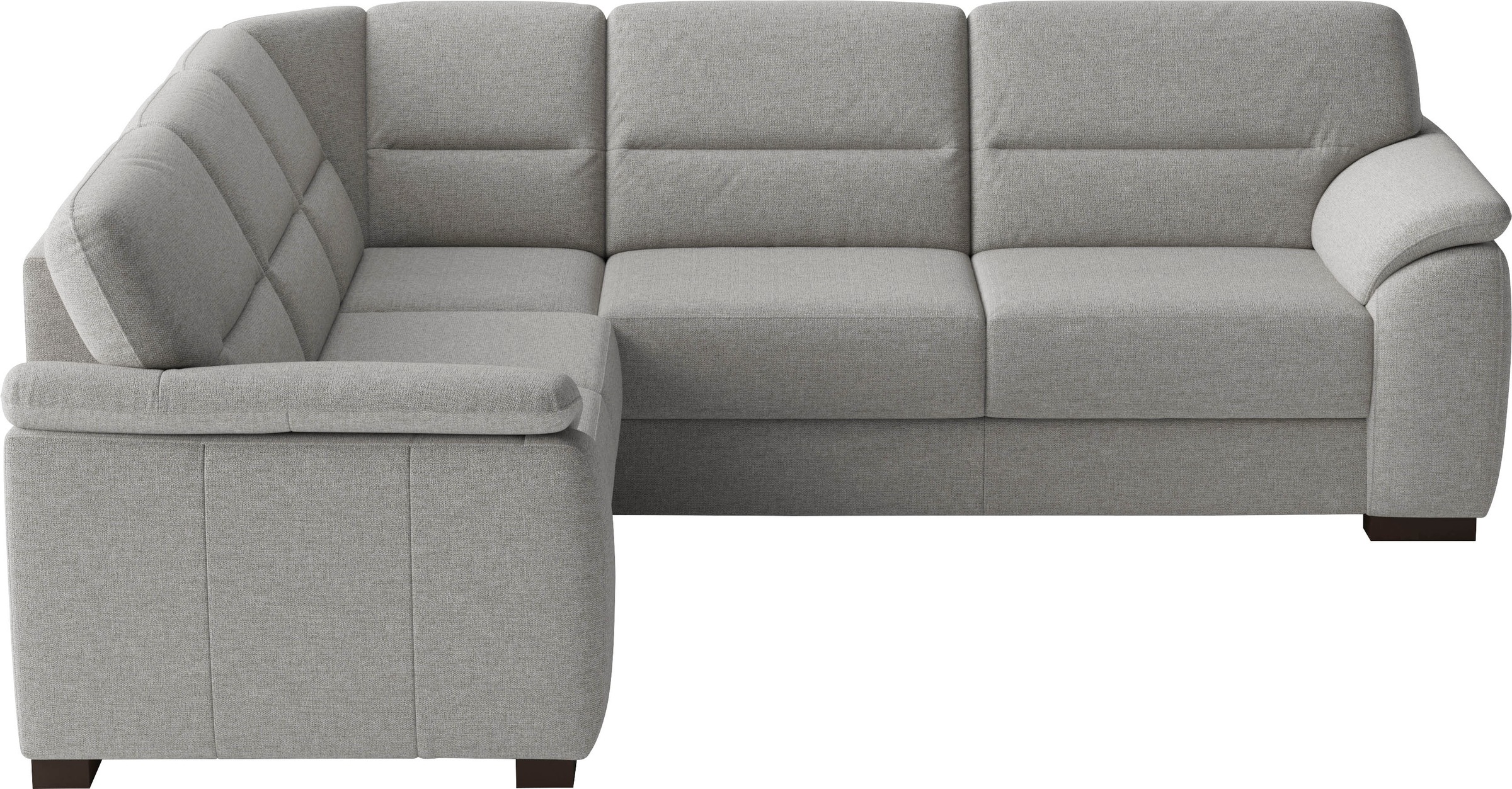 sit&more Ecksofa "Montego L-Form, B: 256 cm, große Stoffauswahl, Komfortsitzhöhe 46 cm" mit Schlaffunktion und Schubkasten mit Stauraum
