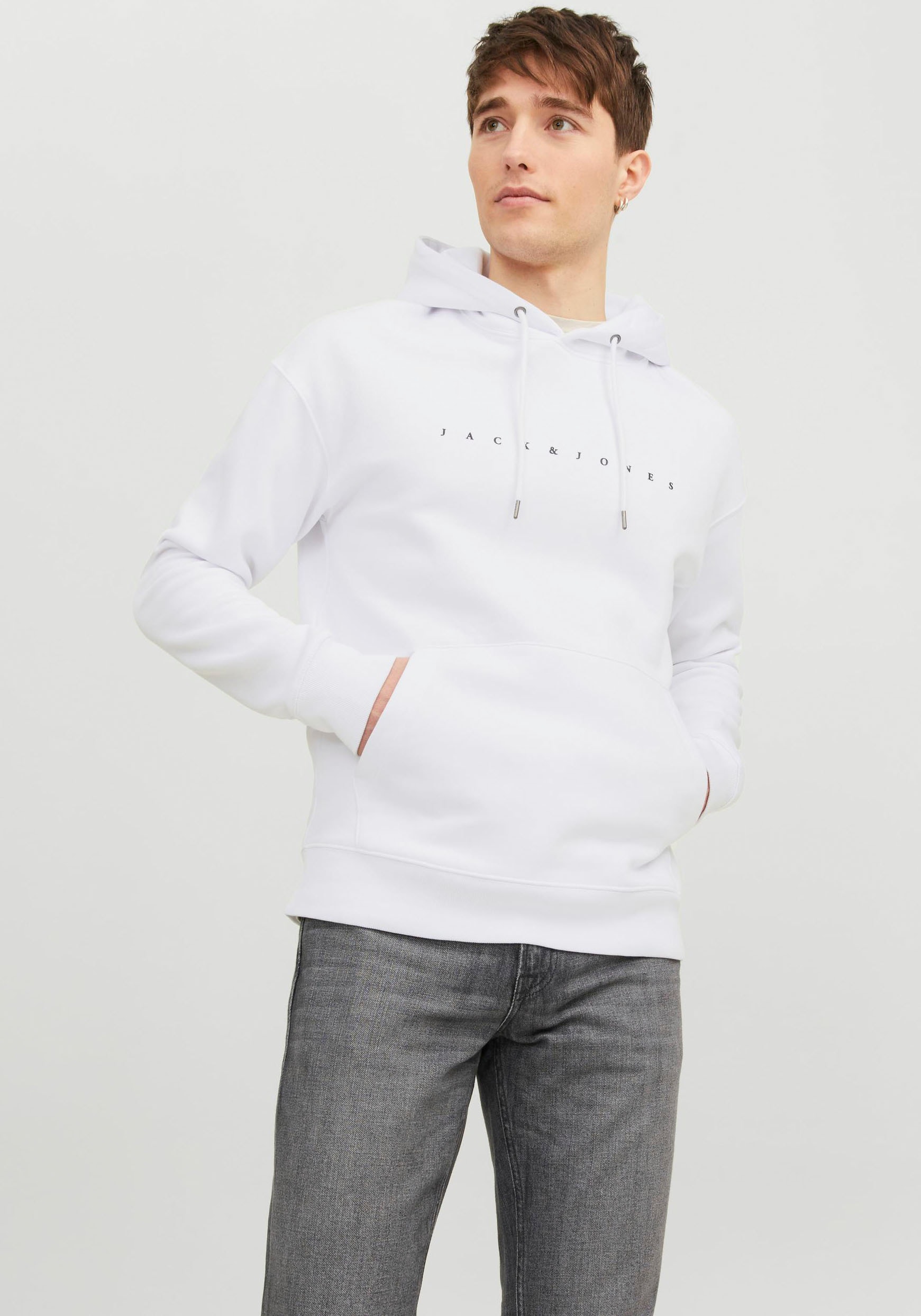 Kapuzensweatshirt »JJESTAR JJ SWEAT HOOD NOOS«, mit Logo Print im 3D Look