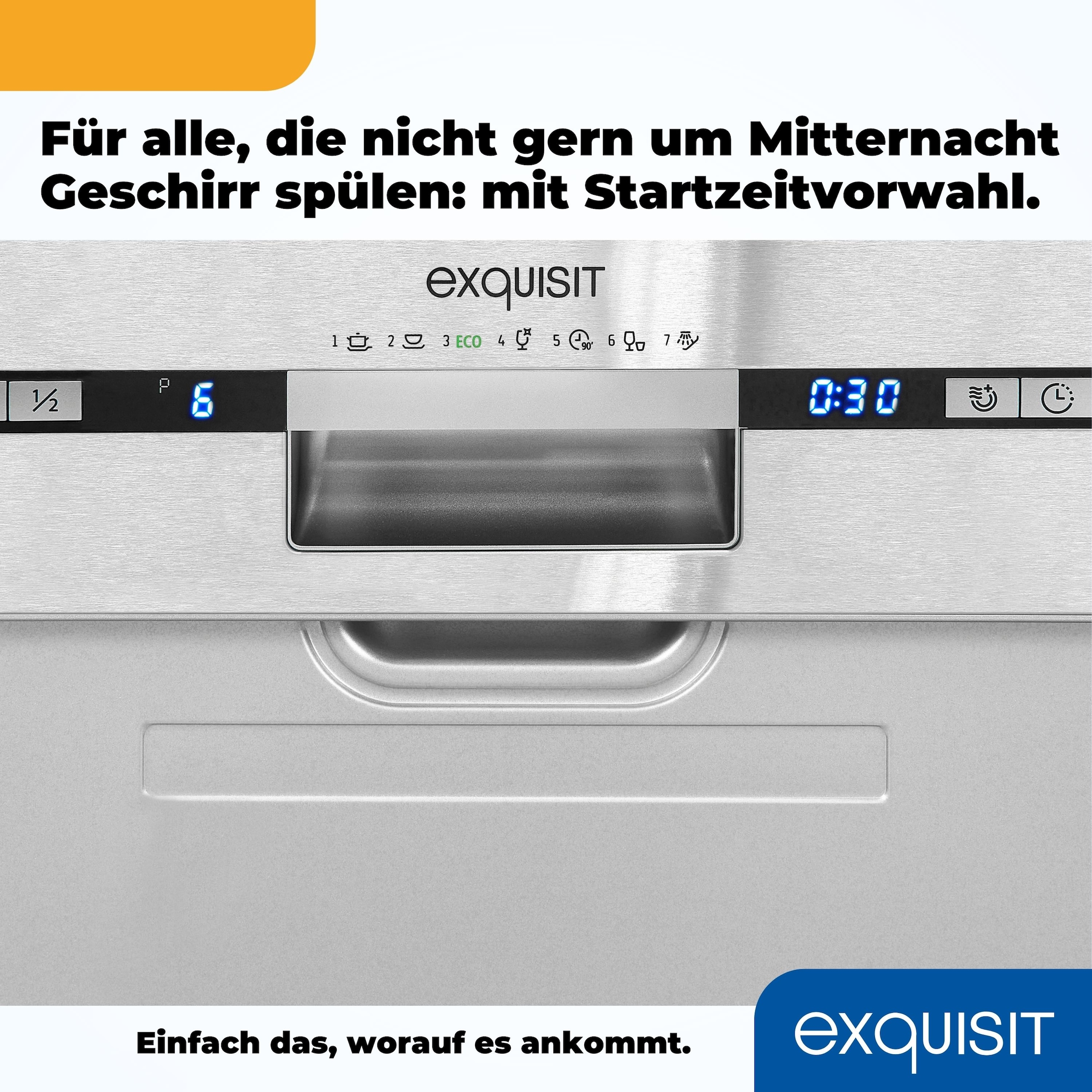 exquisit teilintegrierbarer Geschirrspüler »EGSP2109-EB-030E«, 9 Maßgedecke