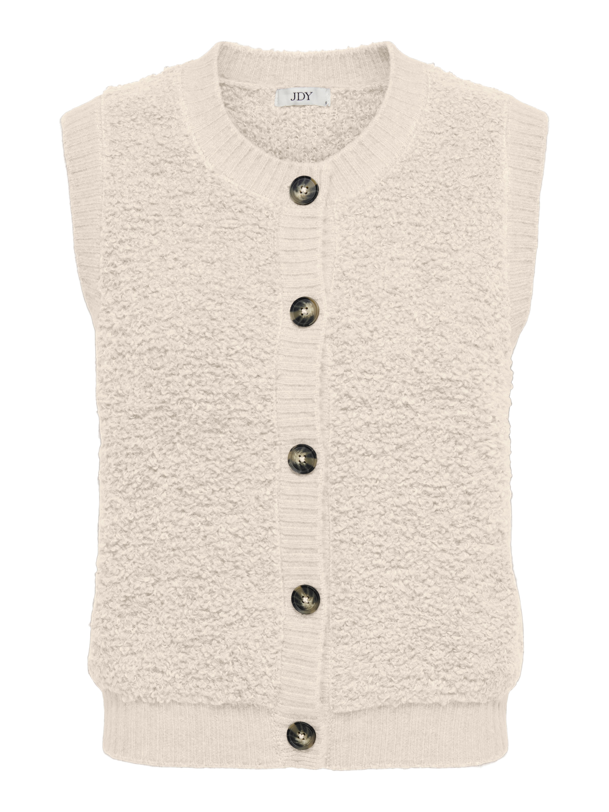 JDY Strickweste »JDYEIRA LIFE S/L O-NECK BUTTON VEST KNT«