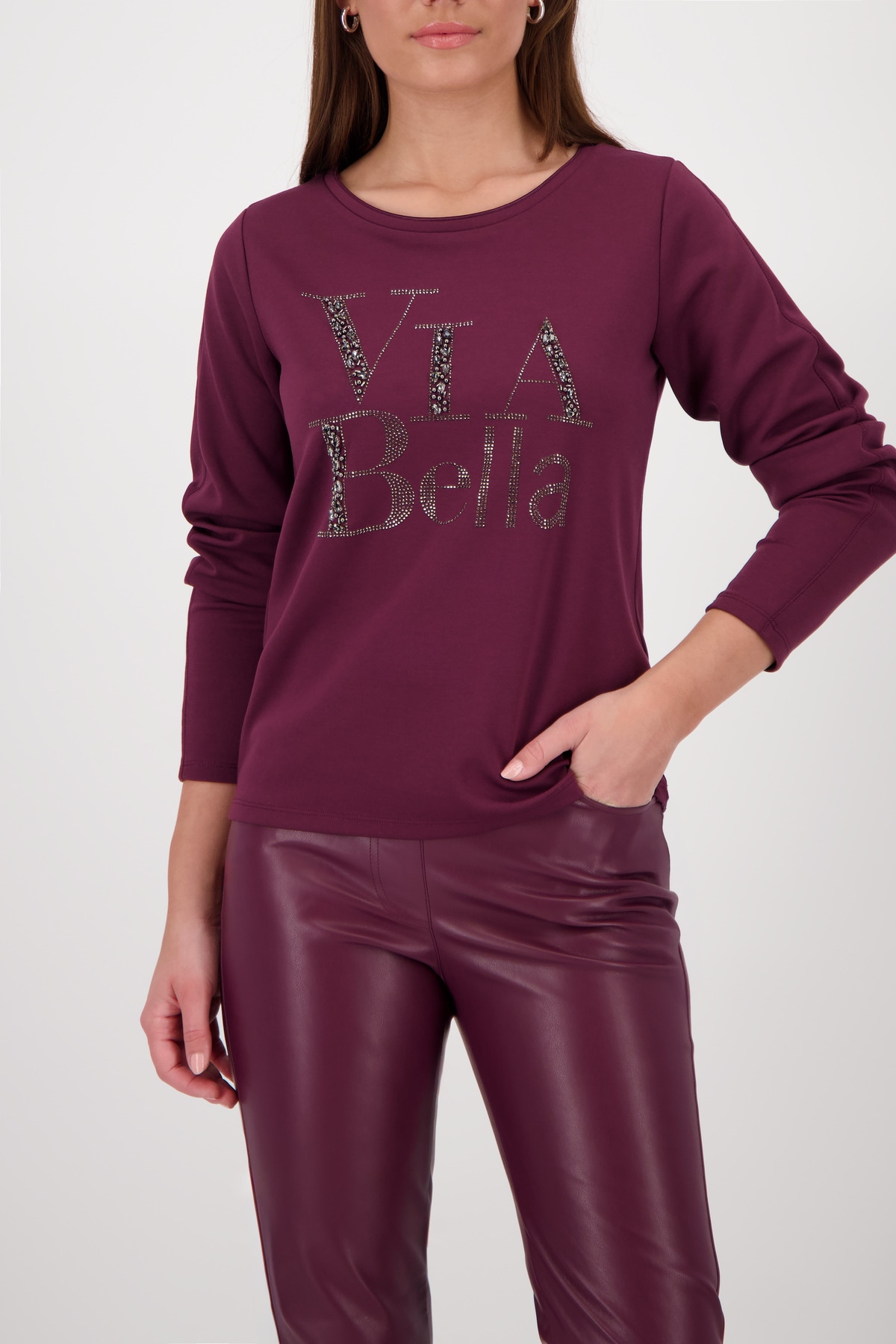 Monari Sweatshirt "Sweatshirt Sweat Schmuckschrift", Regular fit mit Rundha günstig online kaufen