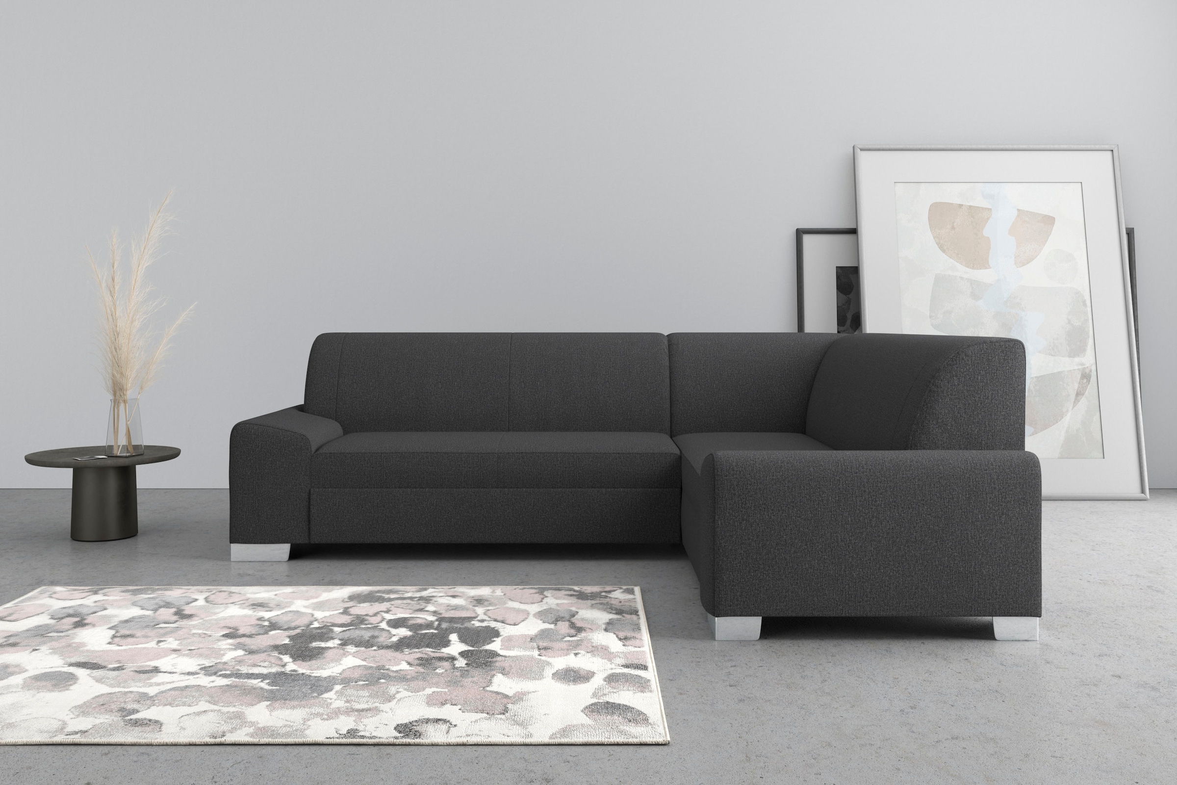DOMO collection Ecksofa "Anzio in kubischer Formensprache, flache Armlehnen günstig online kaufen