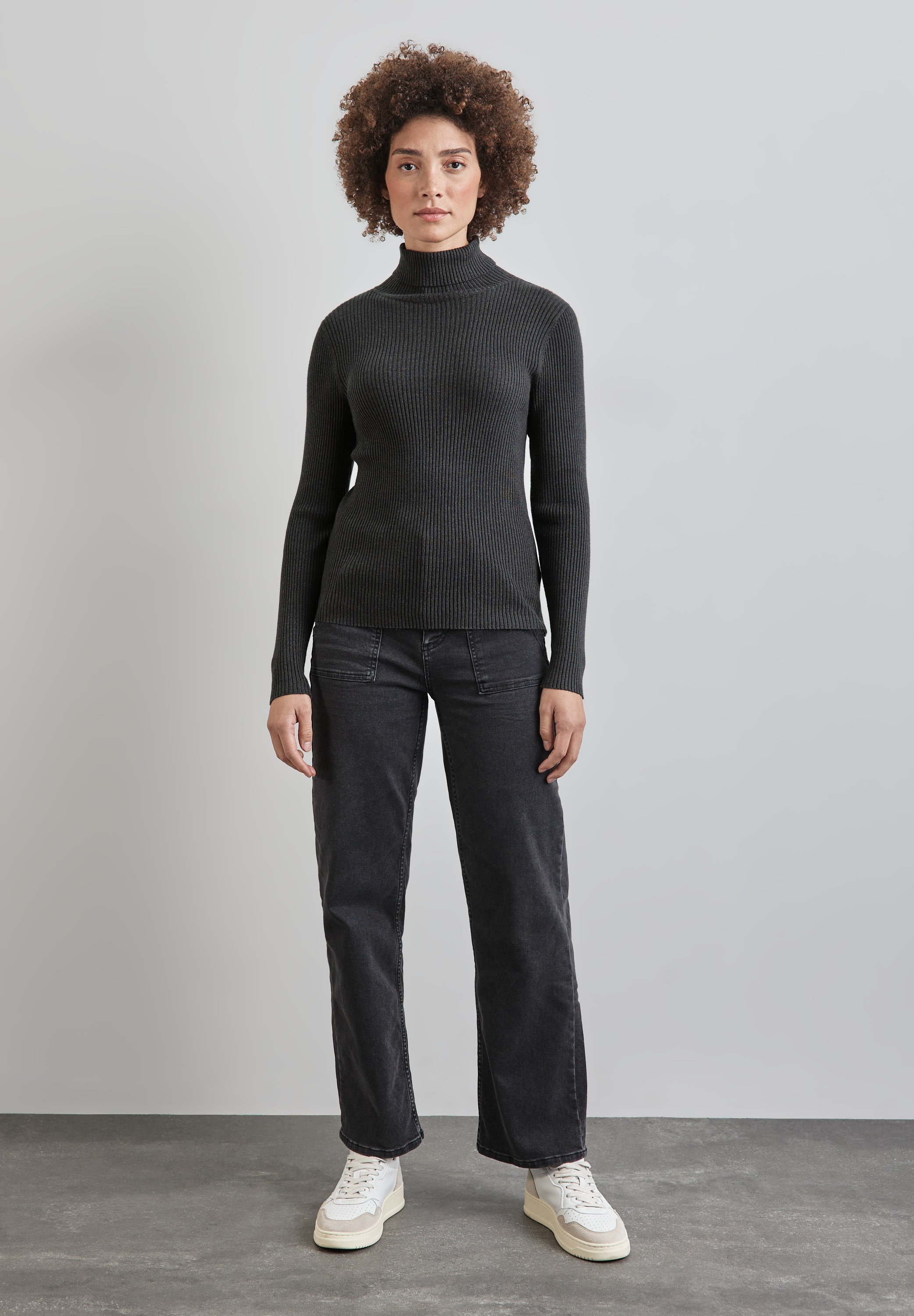 STREET ONE Rollkragenpullover, aus stretchigem Viskosematerial
