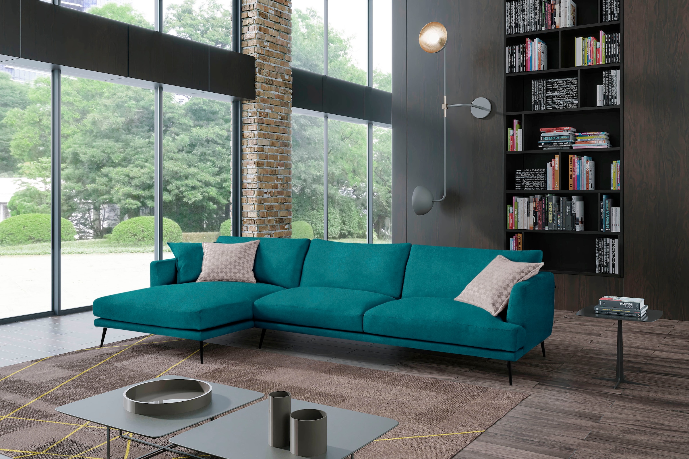 Egoitaliano Ecksofa "Sophia, Designsofa mit extrakomfortablem Sitzkomfort, Breite 274cm" mit Daunenfederung, L-Form