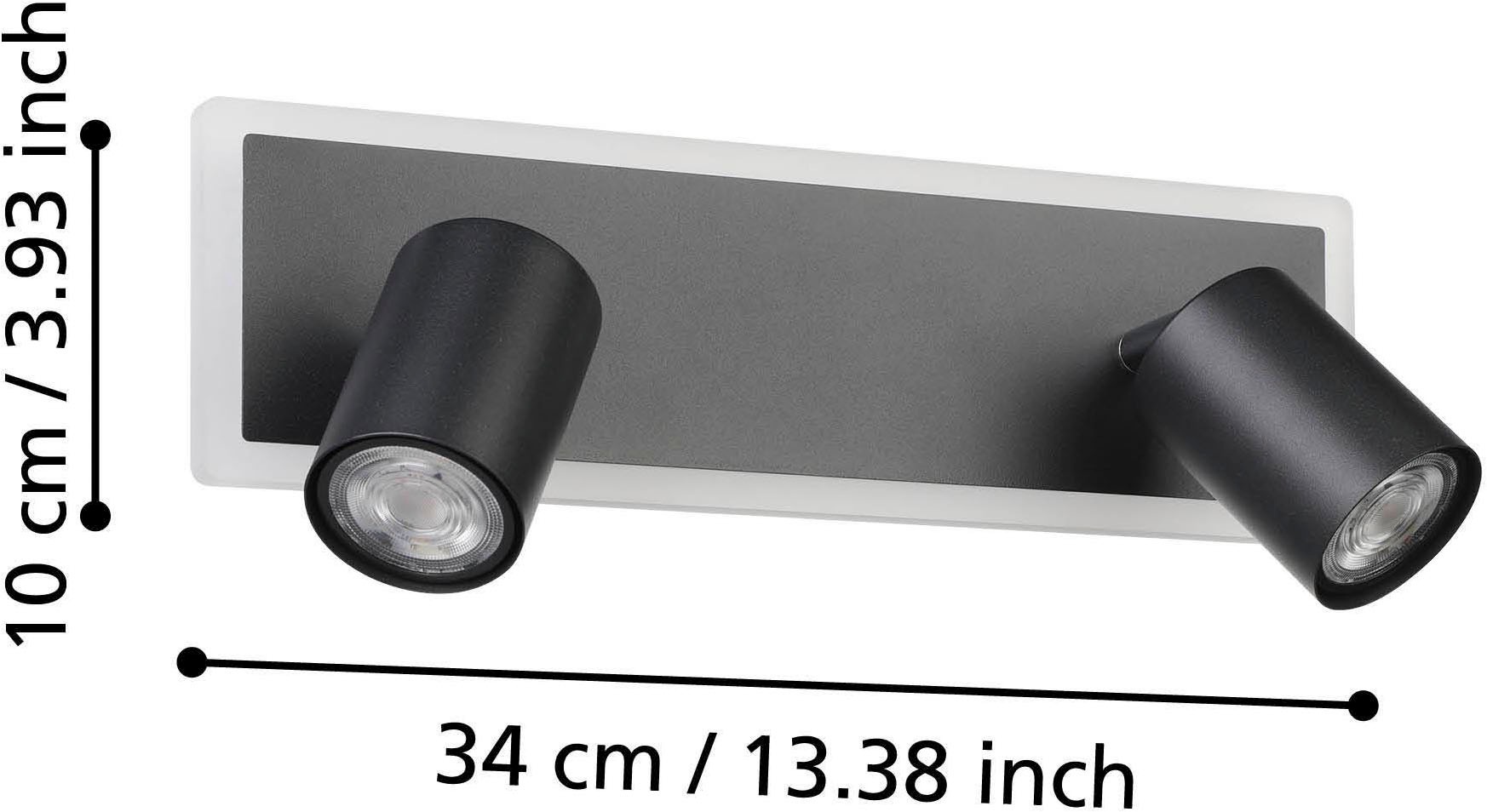 EGLO Deckenleuchte »Rimbocchi 1 Deckenlampe, Metall und Kunststoff, Spotbalken schwenkbar« LED-Modul 1 Stk. Warmweiß Spot - L34 x B10 x H14 cm - schwarz - 12W inkl.