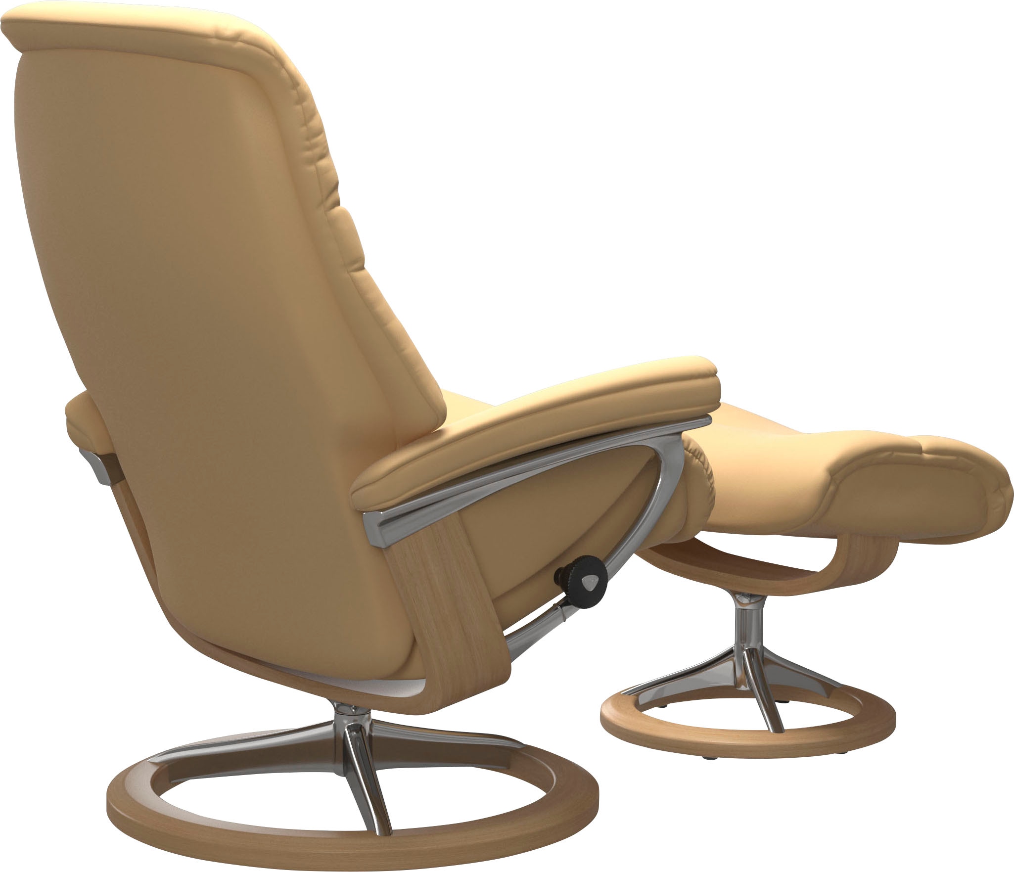 Stressless® Relaxsessel »Sunrise«, (Set, Relaxsessel mit Hocker), mit Signature Base, Größe M, Gestell Eiche