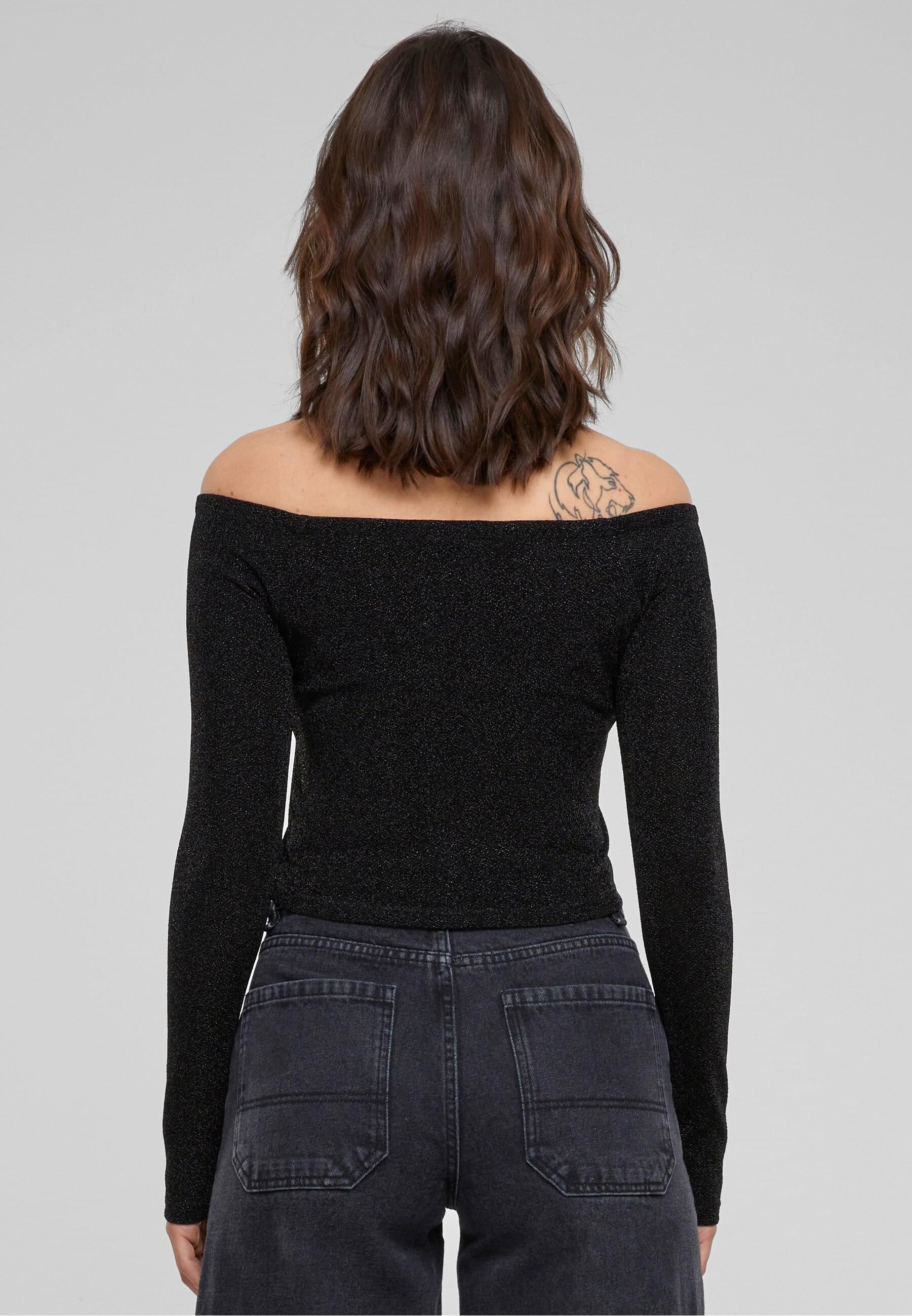 URBAN CLASSICS Longsleeve »Urban Classics Damen Ladies Off Shoulder Glitter Longsleeve«