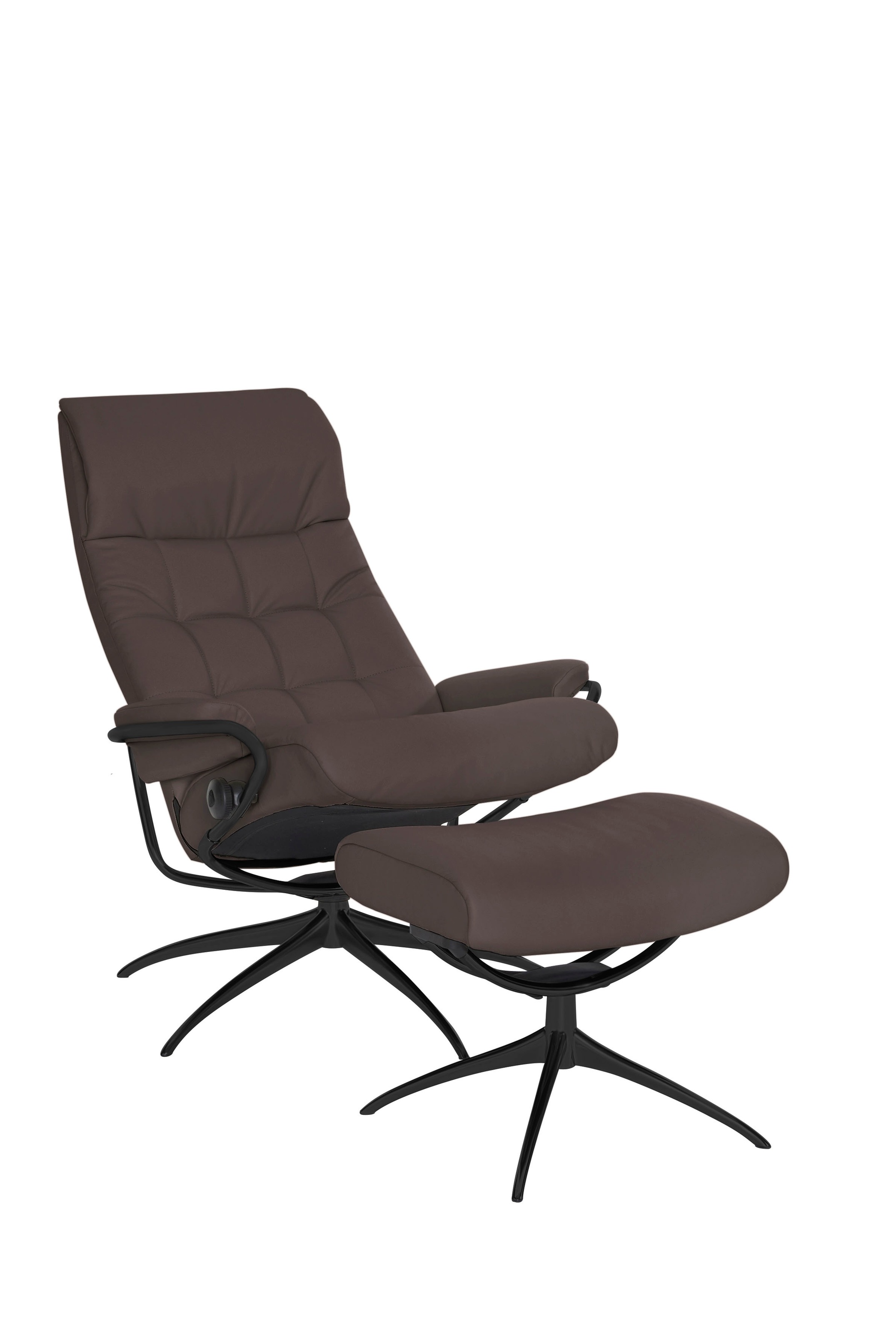 Stressless® Relaxsessel »London«, (Set, Relaxsessel mit Hocker), mit Hocker, High Back, mit Star Base, Gestell Schwarz