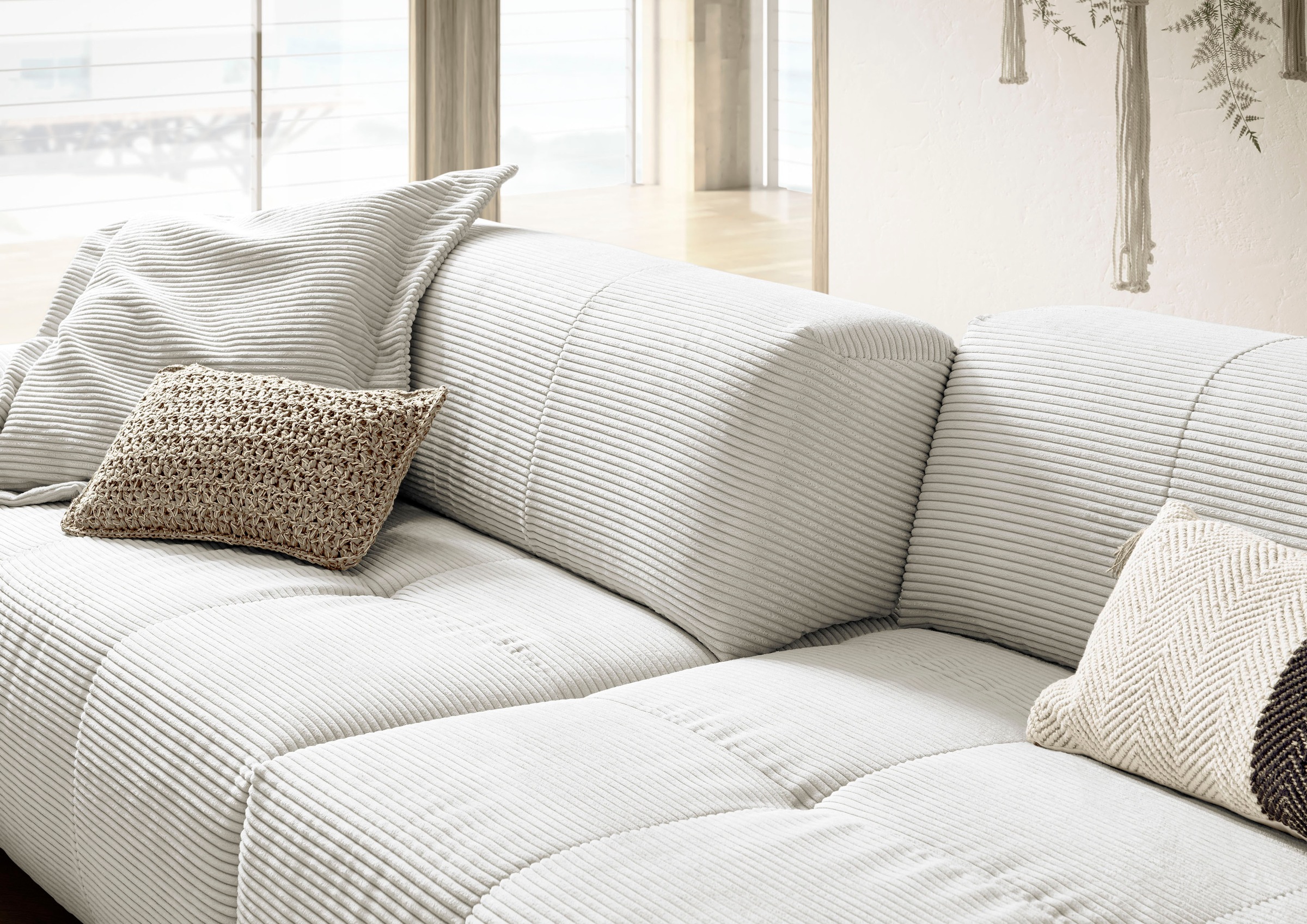 3C Candy Big-Sofa »Yoshy Mega Sofa mit Komfortfunktionen, modern und bequem,«, Zwei Sitztiefen durch verstellbare Rückenlehne, Bezug in Cord