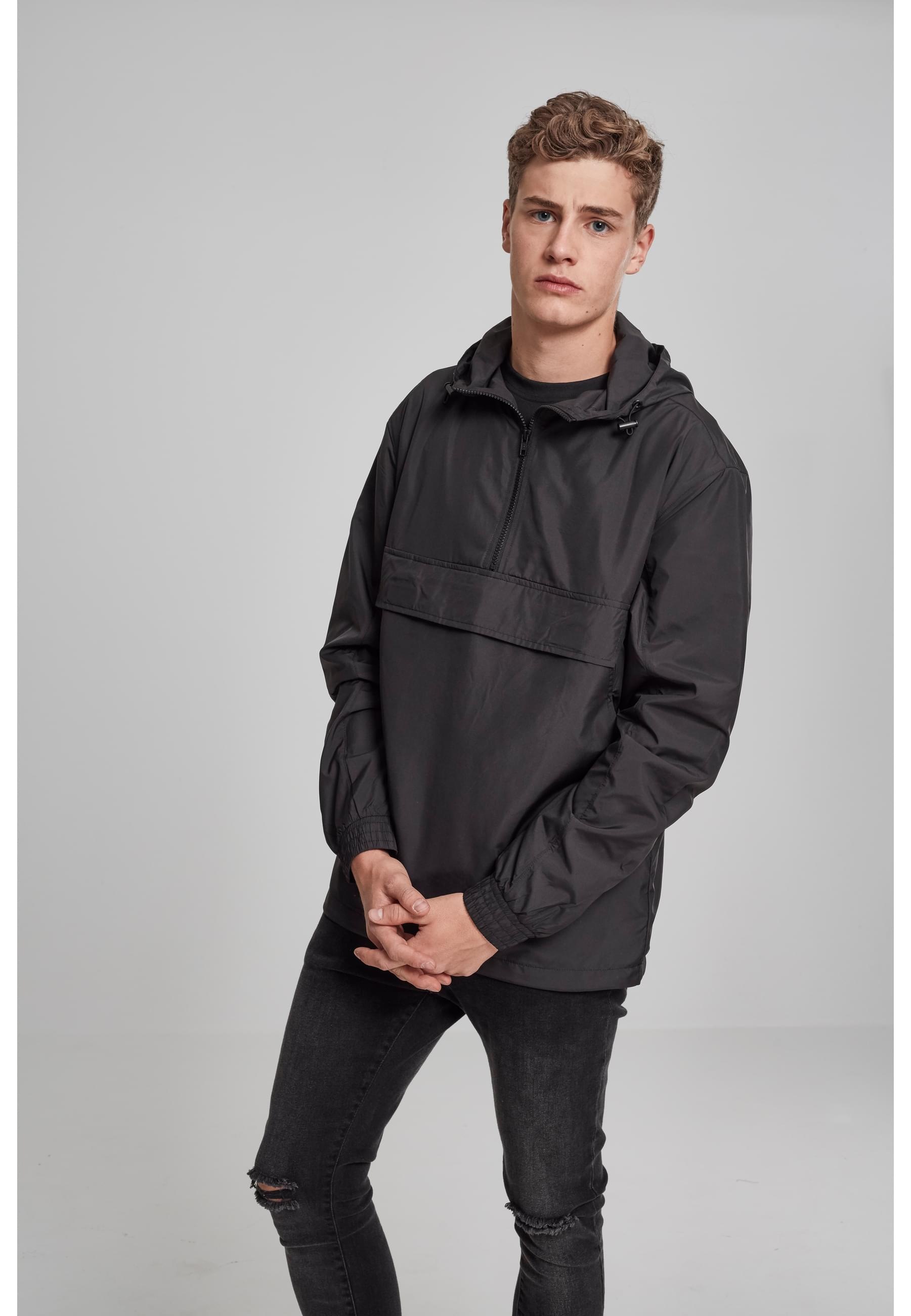 URBAN CLASSICS Anorak »Urban Classics Herren Basic Pull Over Jacket«, (1 St.), mit Kapuze