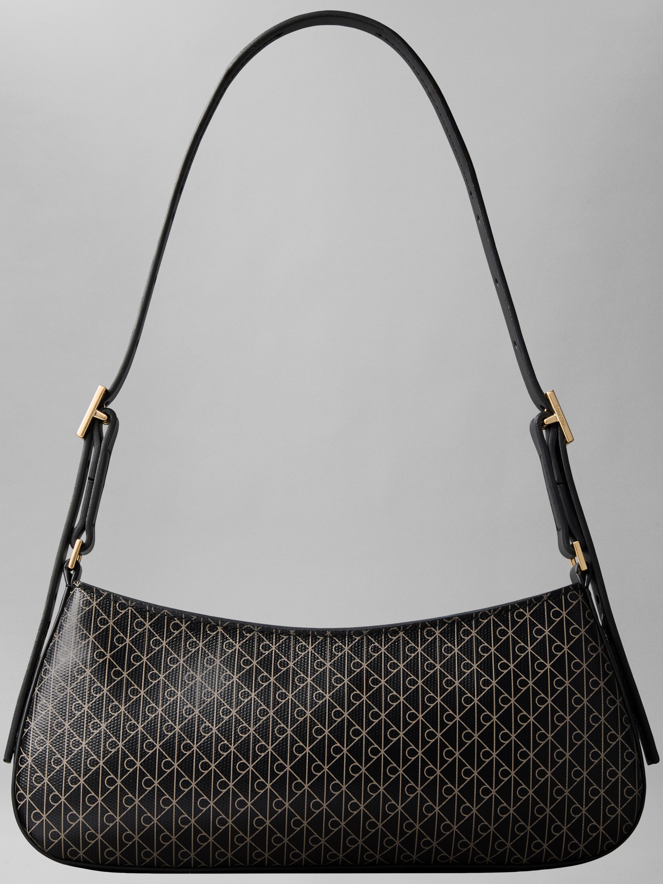 Calvin Klein Schultertasche »EMBLEM AOP SMALL SHOULDER BAG« Damen Umhängetasche, Tragetasche Handtasche mit CK-Logodruck