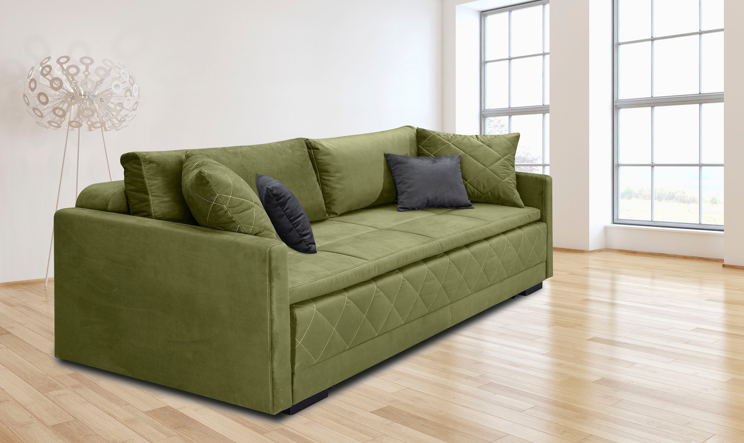 INOSIGN Schlafsofa »Potsdam«, mit Boxspringaufbau, Bettfunktion & Bettkasten, Dauerschlafsofa
