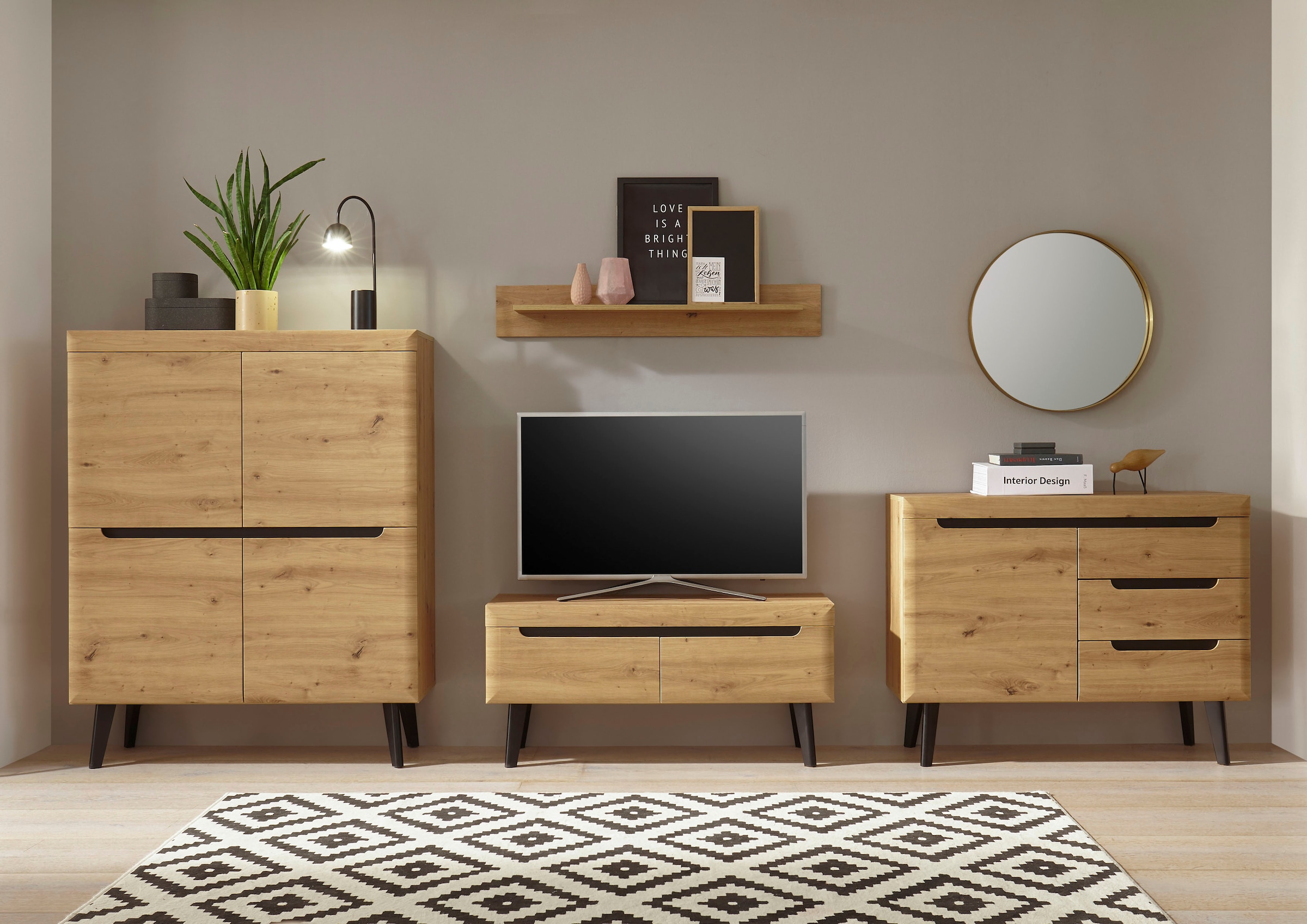 Home affaire Wohnwand »Torge, Anbauwand, Schrankwand, Mediawand, Wohnzimmer-Set« 4 Stk. tlg.