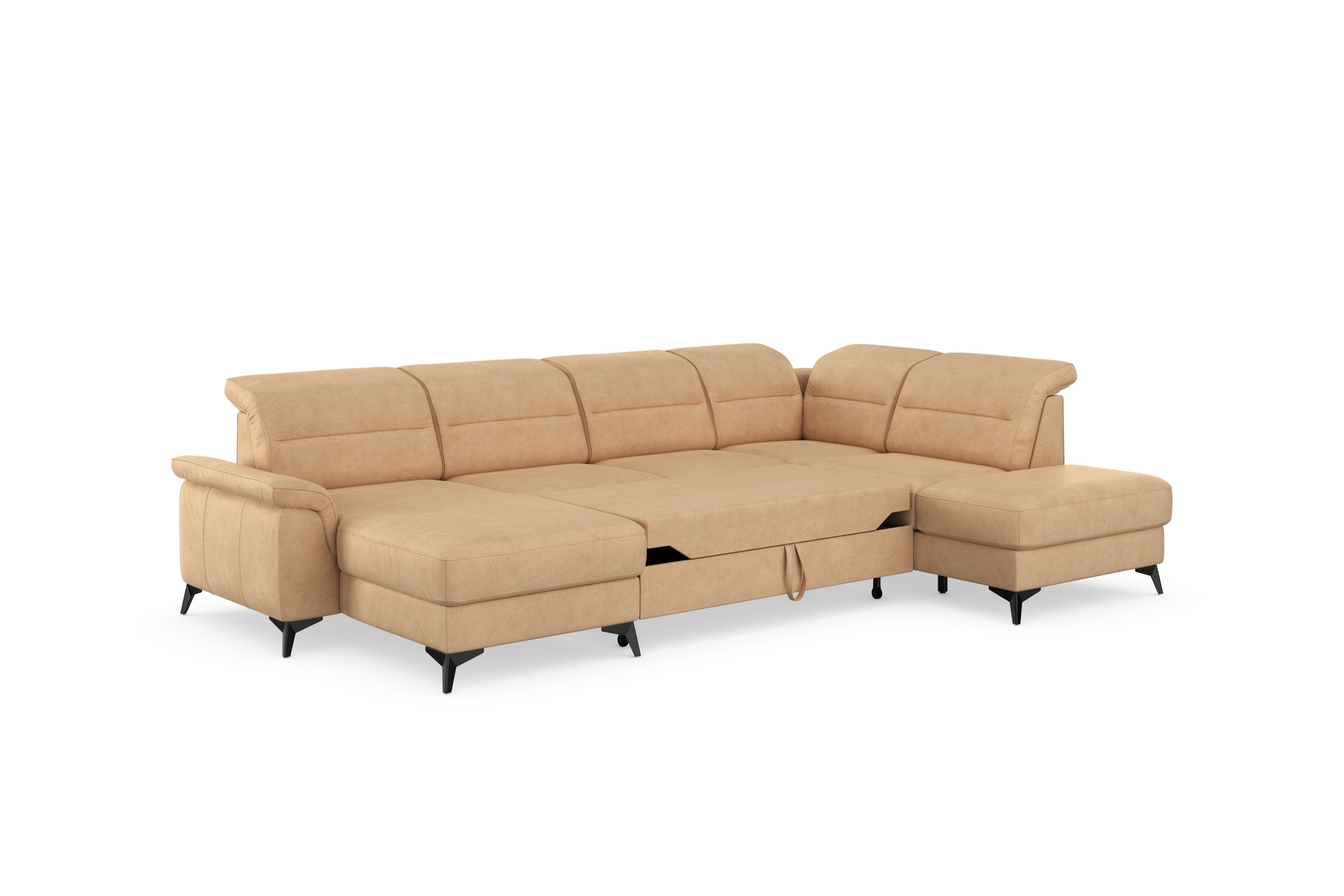 sit&more Wohnlandschaft »Sinatra U-Form«, optional mit Kopfteilverstellung und Armteilfunktion, Metallfüße