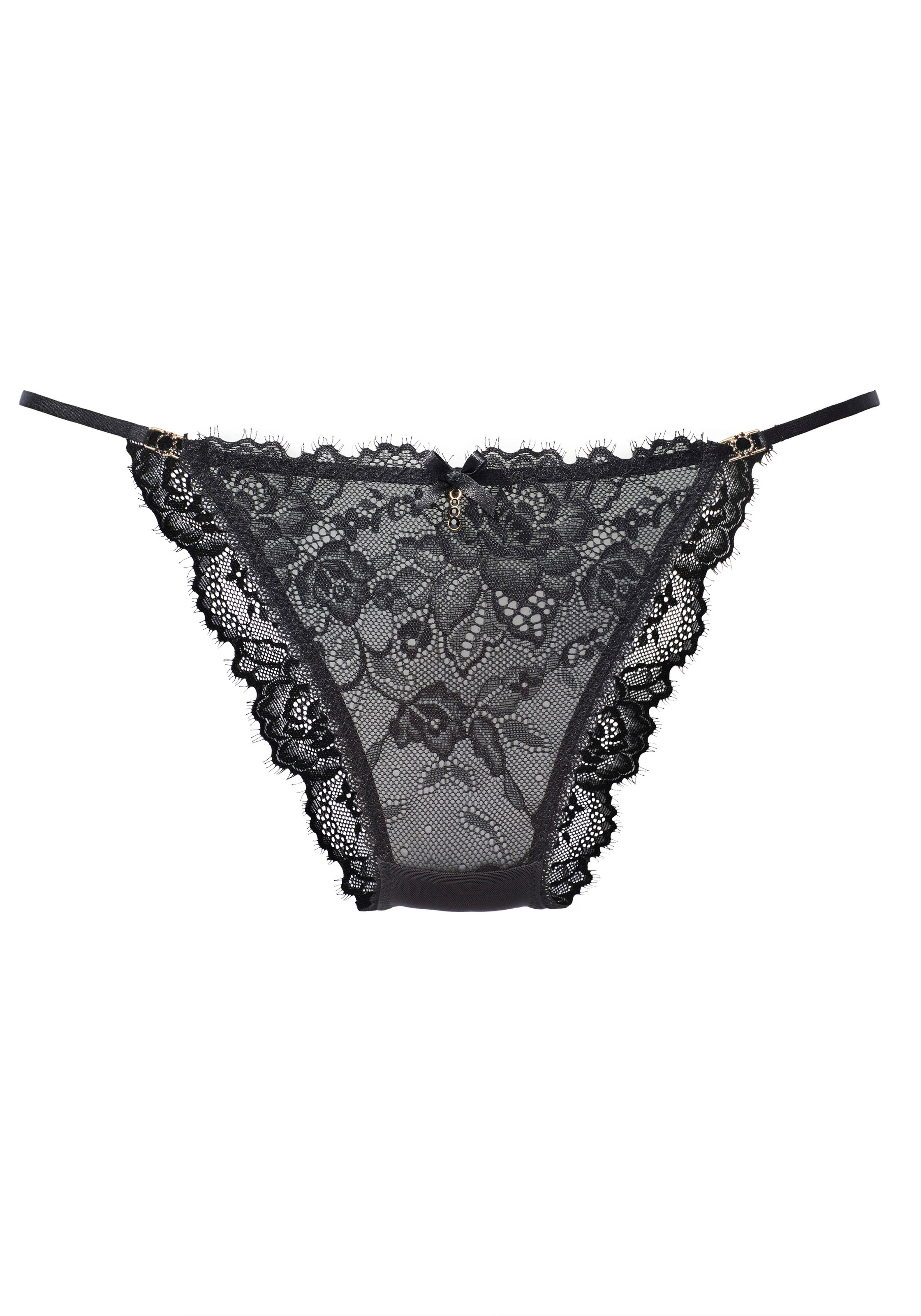 LASCANA Tanga "Samara" mit feiner Satinschleife und extravaganten Strassacc günstig online kaufen