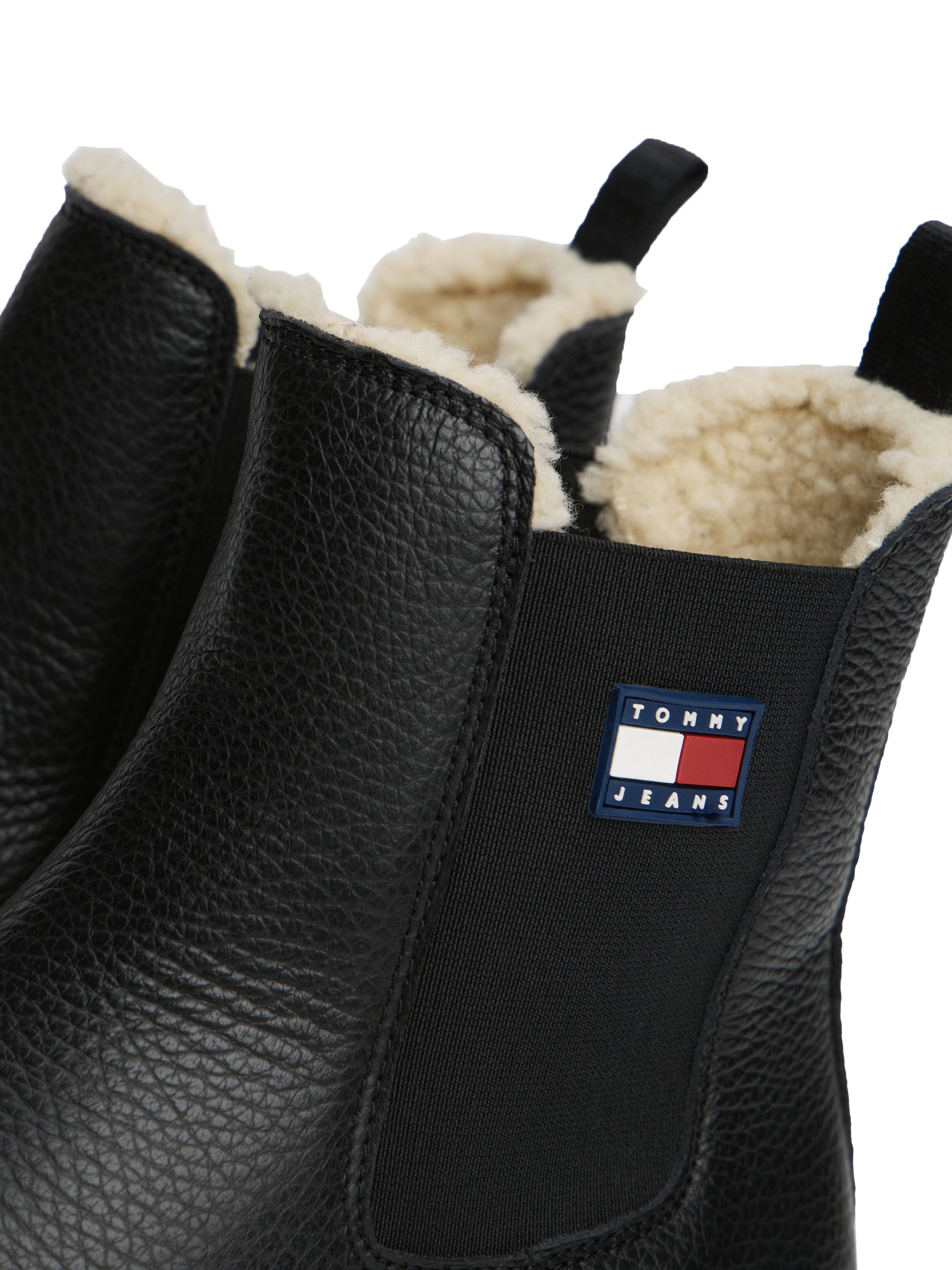 Tommy Jeans Chelseaboots »TJW CHELSEA BOOT WL«, Blockabsatz, Stiefelette mit typischer Logoflagge