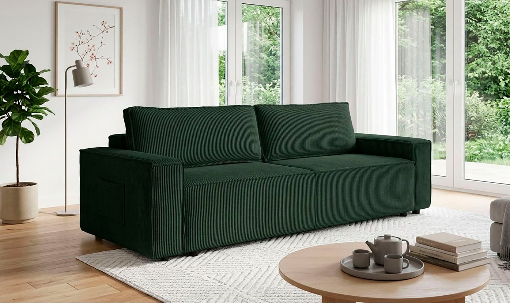 OTTO home Schlafsofa "CASSI 3-Sitzer, 240 cm - OTTO. Verlässliche Qualität." Schlaffunktion (134/200), Bettkasten, Cord, Unser Tiefpreis