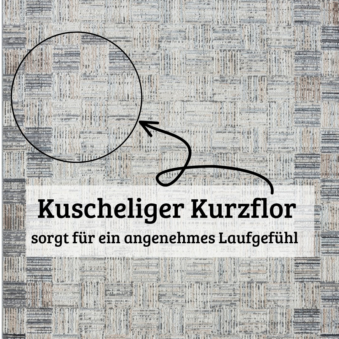 my home Teppich »Yasmin Lagerräumung«, rechteckig, 8 mm Höhe, Kurzflor, modernes Design, mit Bordüre, pflegeleicht, Wohnzimmer