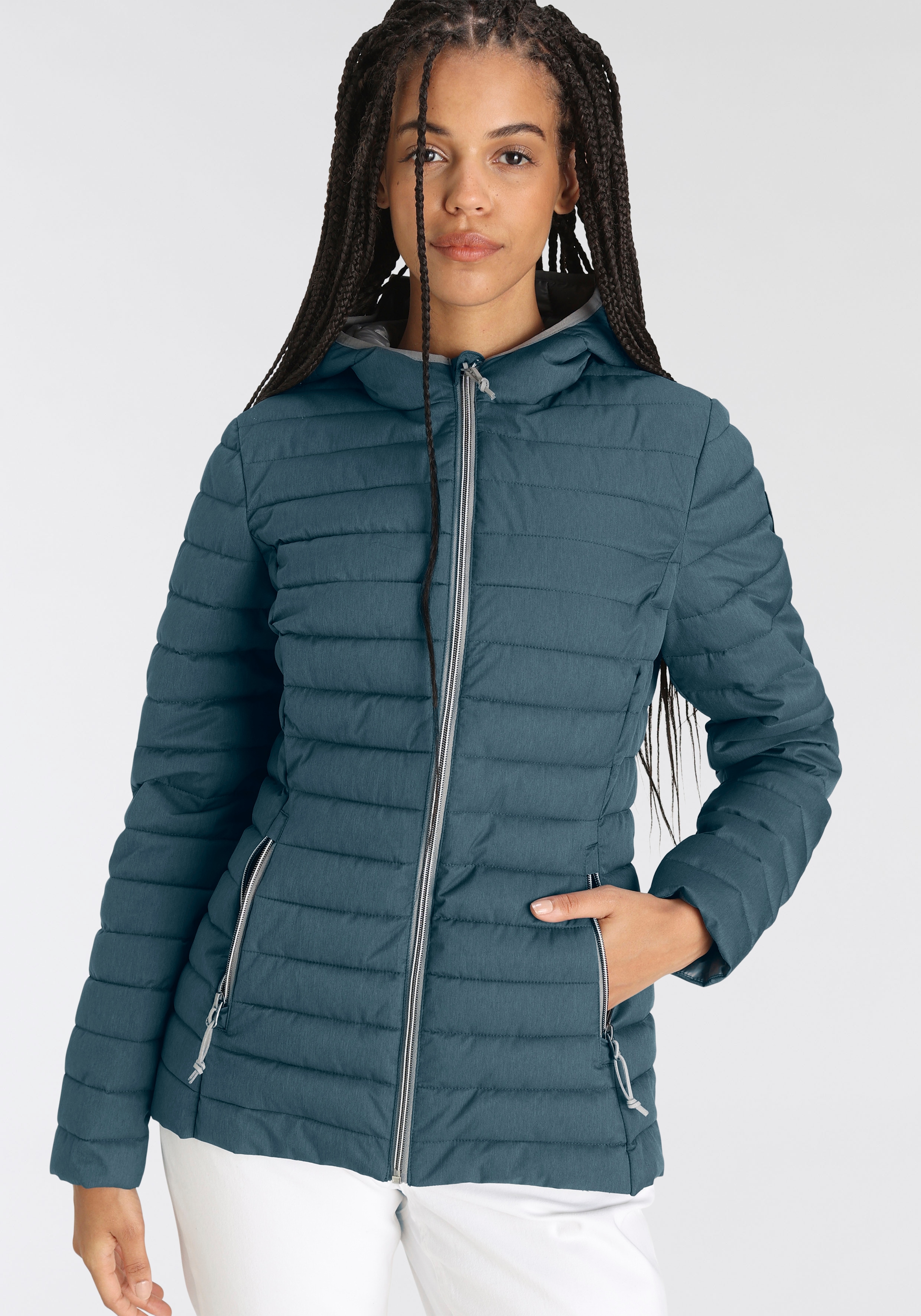G.I.G.A. DX by killtec Steppjacke "CAFORA WMN QUILTED JCKT OT-P" mit Kapuze Kapuze, hoher Kragen, winddicht, wasserabweisend, atmungsaktiv