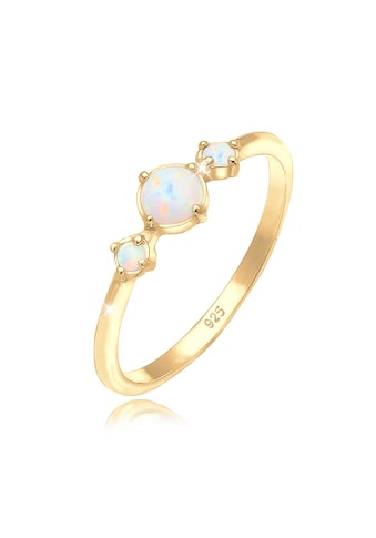 Fingerring »Opal Rund Trio Vintage 925er Silber«