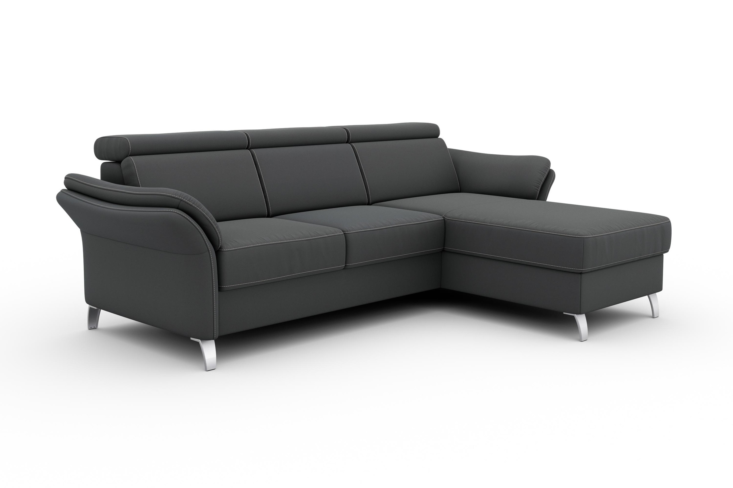 sit&more Ecksofa »Vincenzo L-Form«, inklusive Kopfteilverstellung, wahlweise mit Bettfunktion, Bettkasten