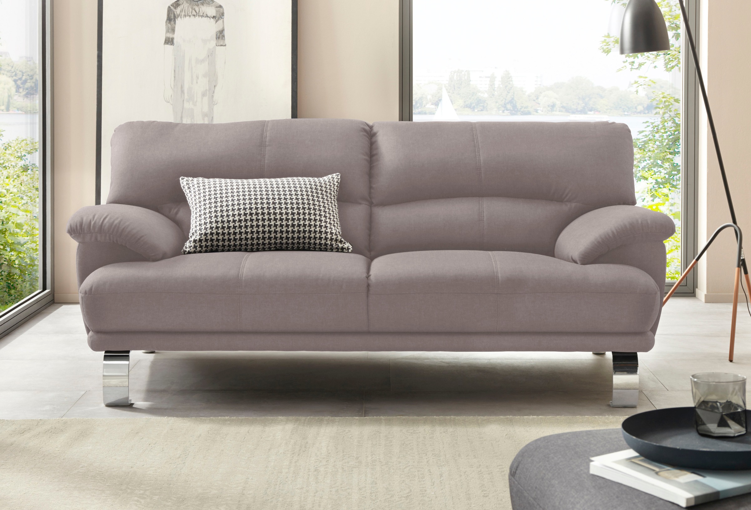 TRENDMANUFAKTUR 3-Sitzer »Cecilia II, mit italienischem Design, tollen Details«, mit tollem Sitzkomfort und Designfuß