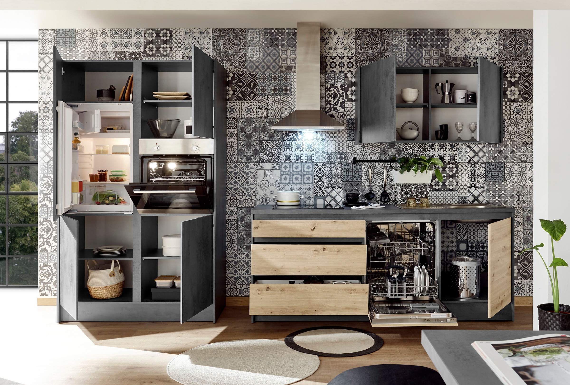 Thumbnail - BASIC by Balculina Küchenzeile "Isis" Breite 337 cm, wahlweise mit E-Geräten