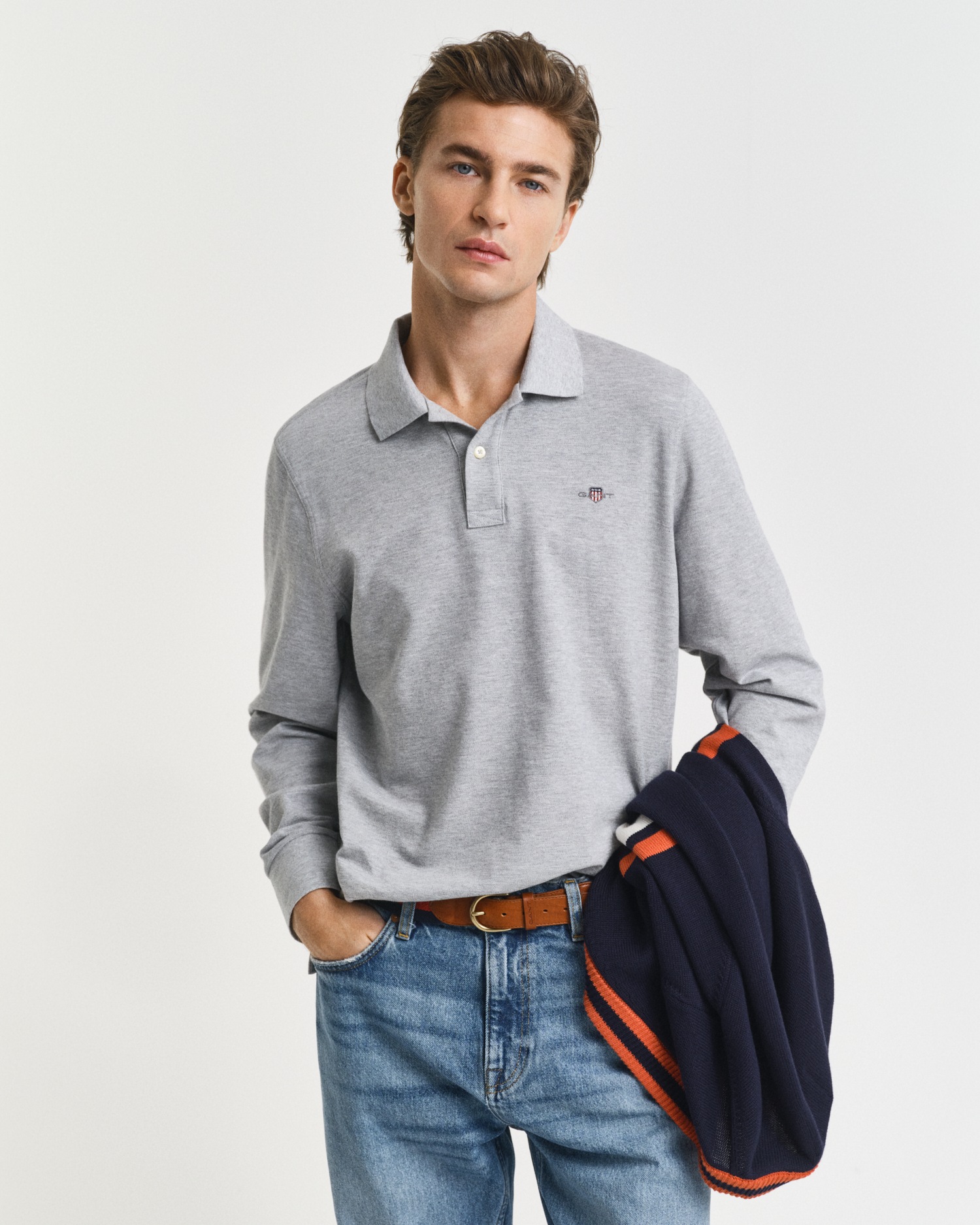 Gant Poloshirt »REG SHIELD LS PIQUE RUGGER«, mit Logotickerei auf der Brust