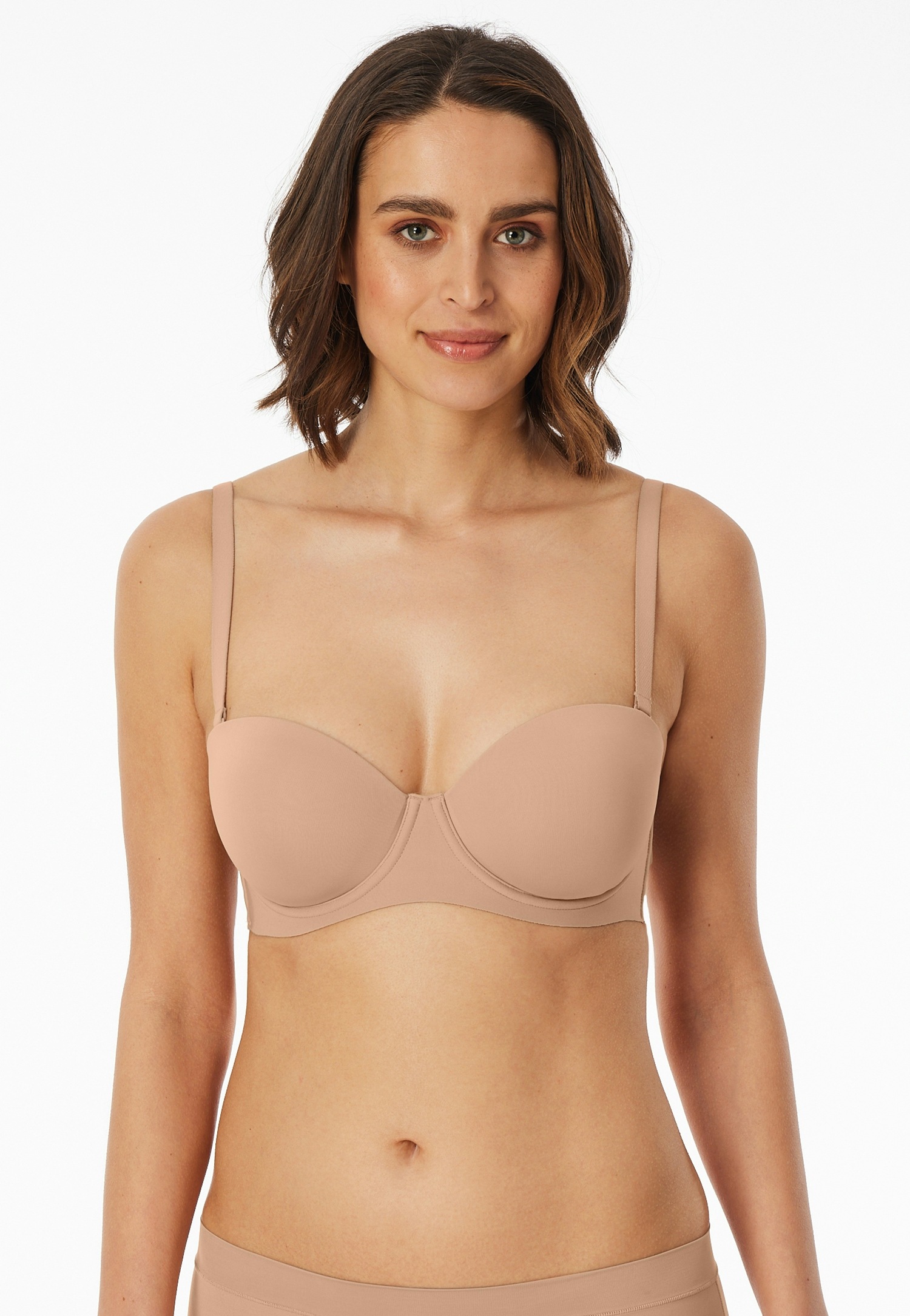SCHIESSER Damen Bandeau-BH "Unique Micro", Gr. 95, beige, Single Jersey, Obermaterial: 70% Polyamid, 30% Elasthan, BHs