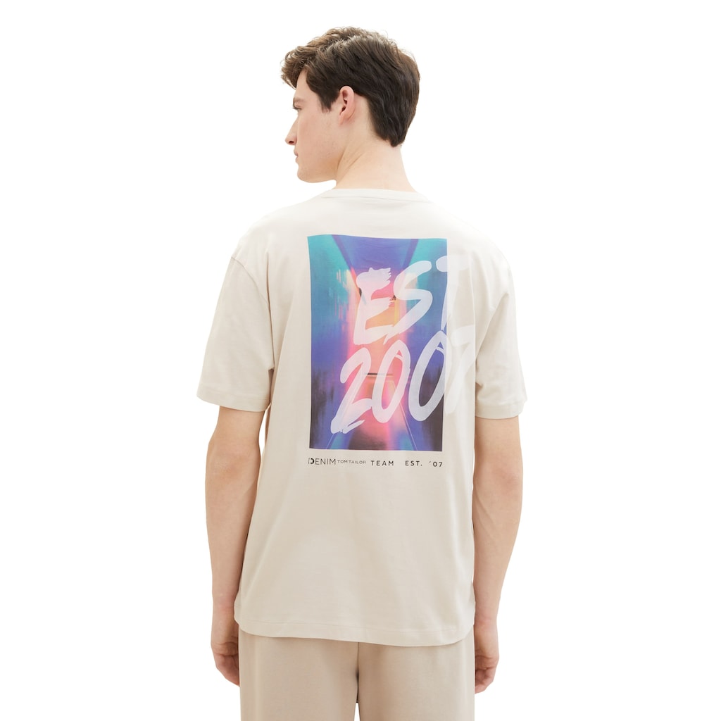 TOM TAILOR Denim T-Shirt, mit großen Print auf dem Rücken
