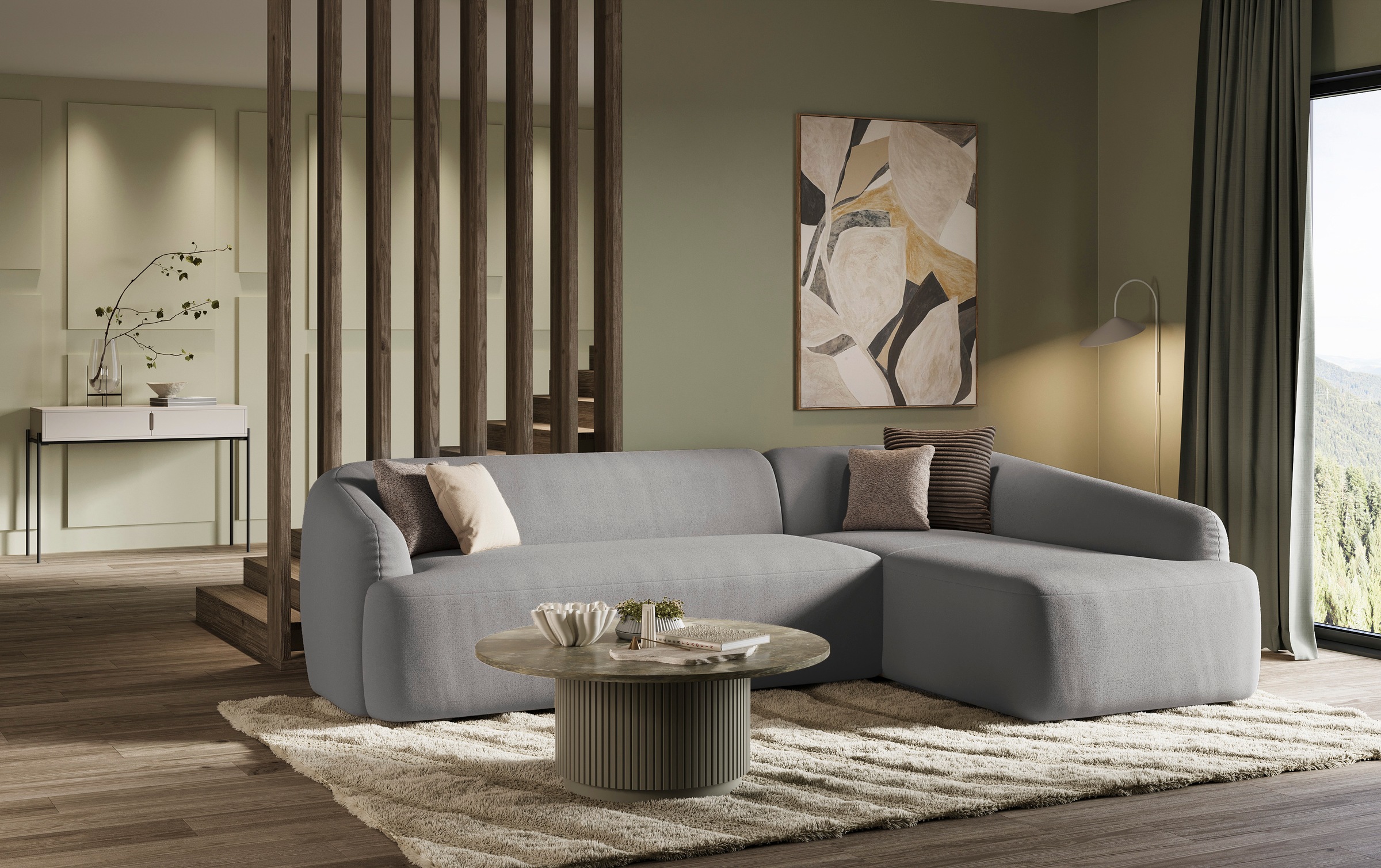 INOSIGN Ecksofa "Nergal, organisches Design, Breite 296cm, L-Form", Moderne günstig online kaufen