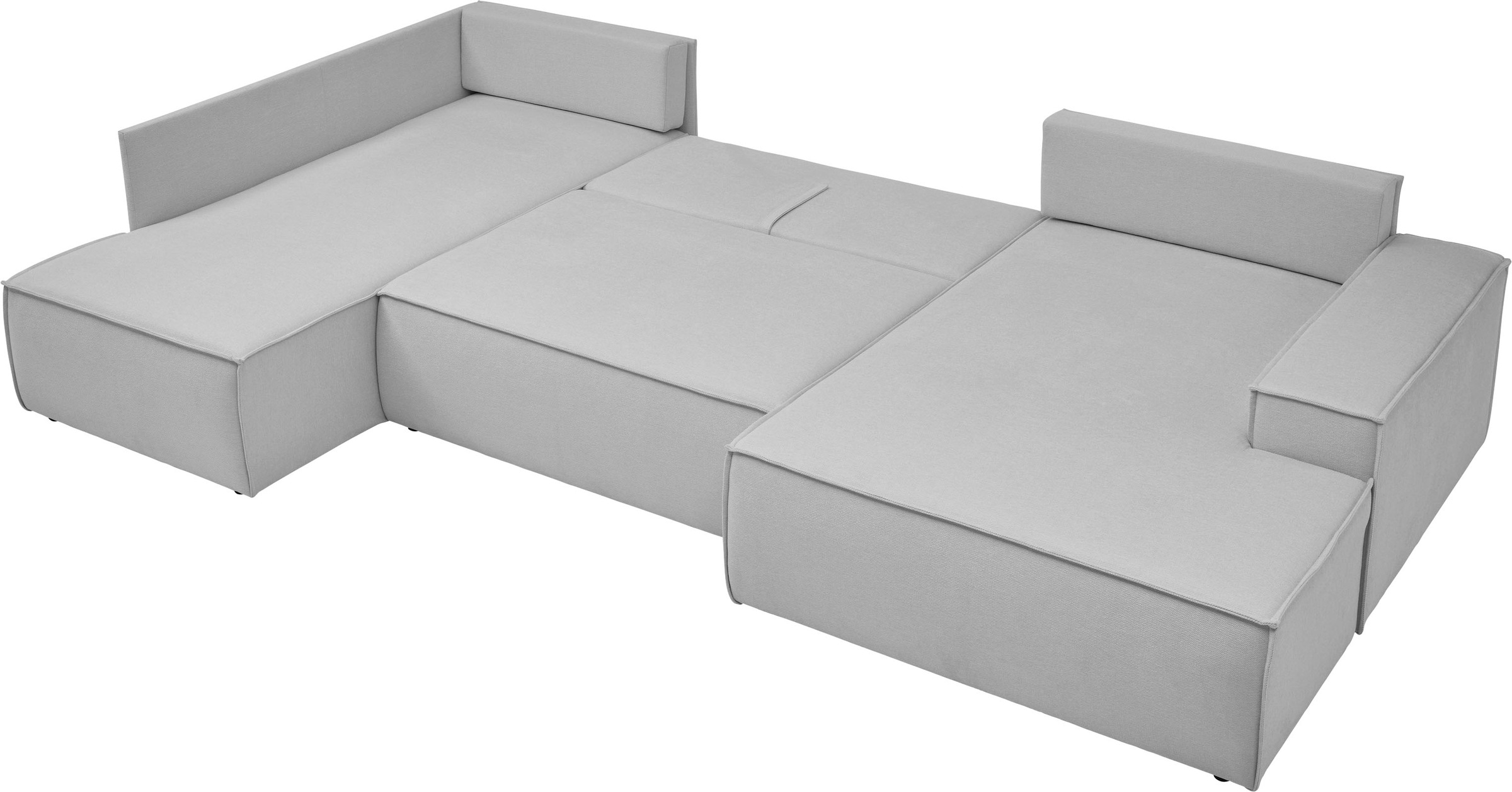 andas Wohnlandschaft »FINNLEY U-Form XXL 329 cm, Schlafsofa, Schlaffunktion m. Bettkasten«, (194/139 cm), Bouclé, Struktur und Cord