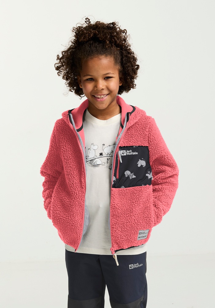 Jack Wolfskin Fleecejacke »MOOMIN ICE CURL K«, mit Kapuze