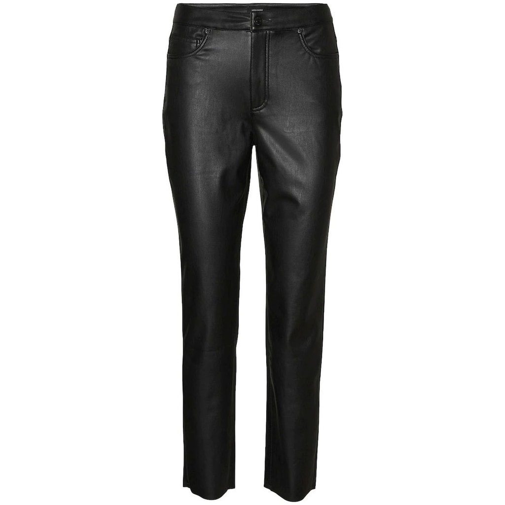 Vero Moda Lederimitathose »VMBRENDA HR STRAIGHT PL ANK PANT NOOS«