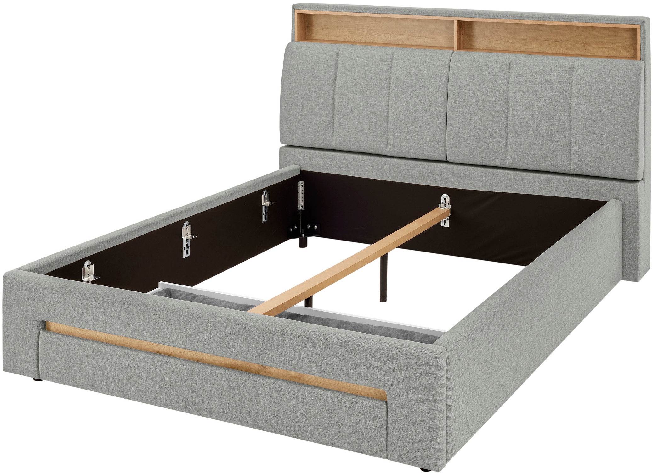 INOSIGN Polsterbett »CiTY/GiRON,, gepolstertes Stauraumbett, mit LED Beleuchtung« Bettkasten mit Hundebett oder als Stauraum, klappbare Kopfteile