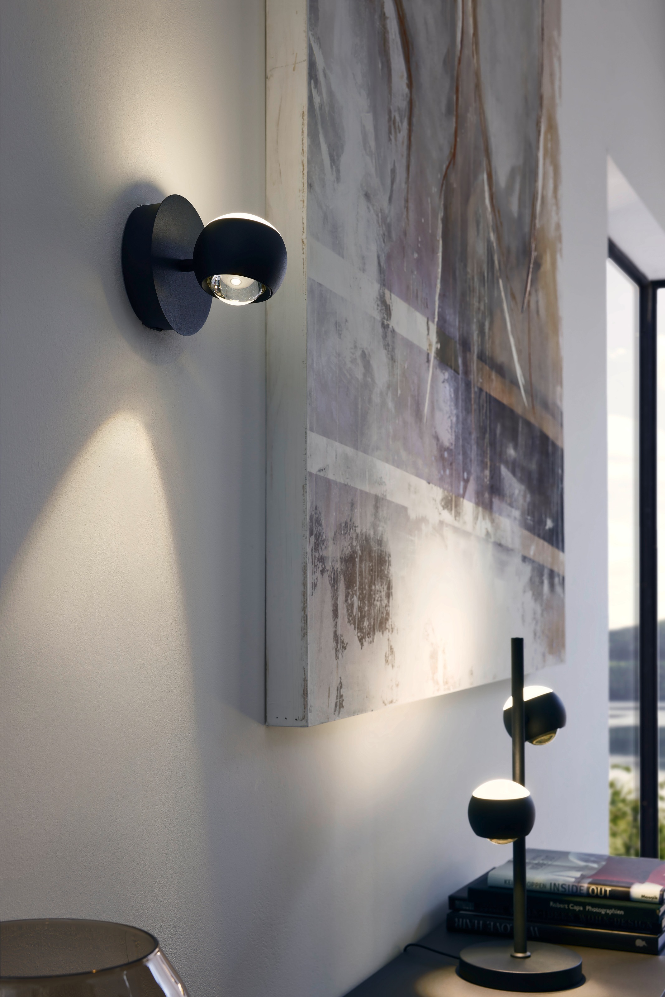 Musterring LED Wandleuchte »CANNON, 1-flammige LED Wandlampe 5W 500Lumen 2300-4000K CCT« LED-Board 1 Stk. Farbwechsler | warmweiß - kaltweiß mit Fernbedienung, schwenkbares up-and-down Licht dimmbar Memory
