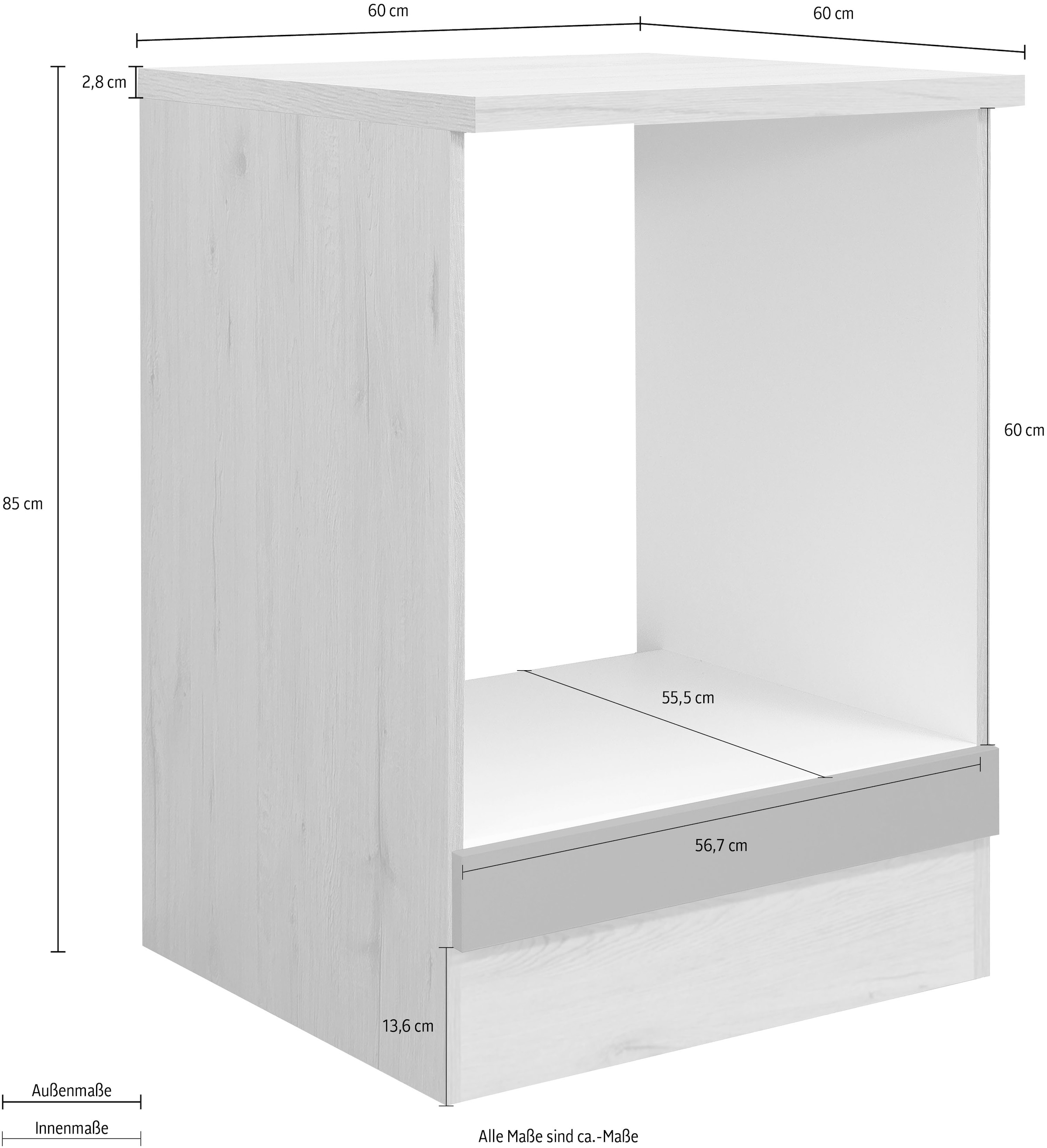 x x Arbeitsplatte (B inkl. Herdumbauschrank H 60 Flex-Well 85 60 bestellen | cm, T) BAUR x »Vintea«, x