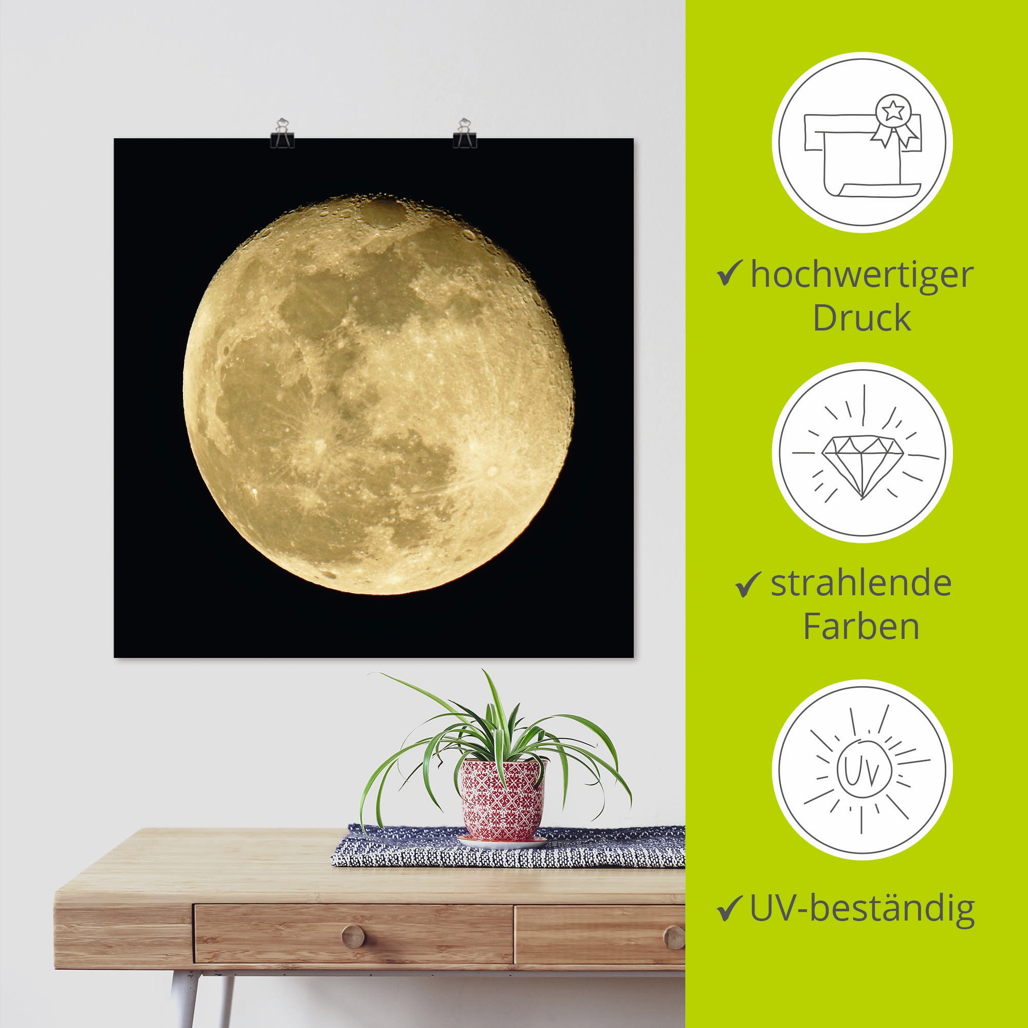 Artland Wandbild »Mond«, Weltraum, (1 St.), als Leinwandbild, Poster, Wandaufkleber in verschied. Größen