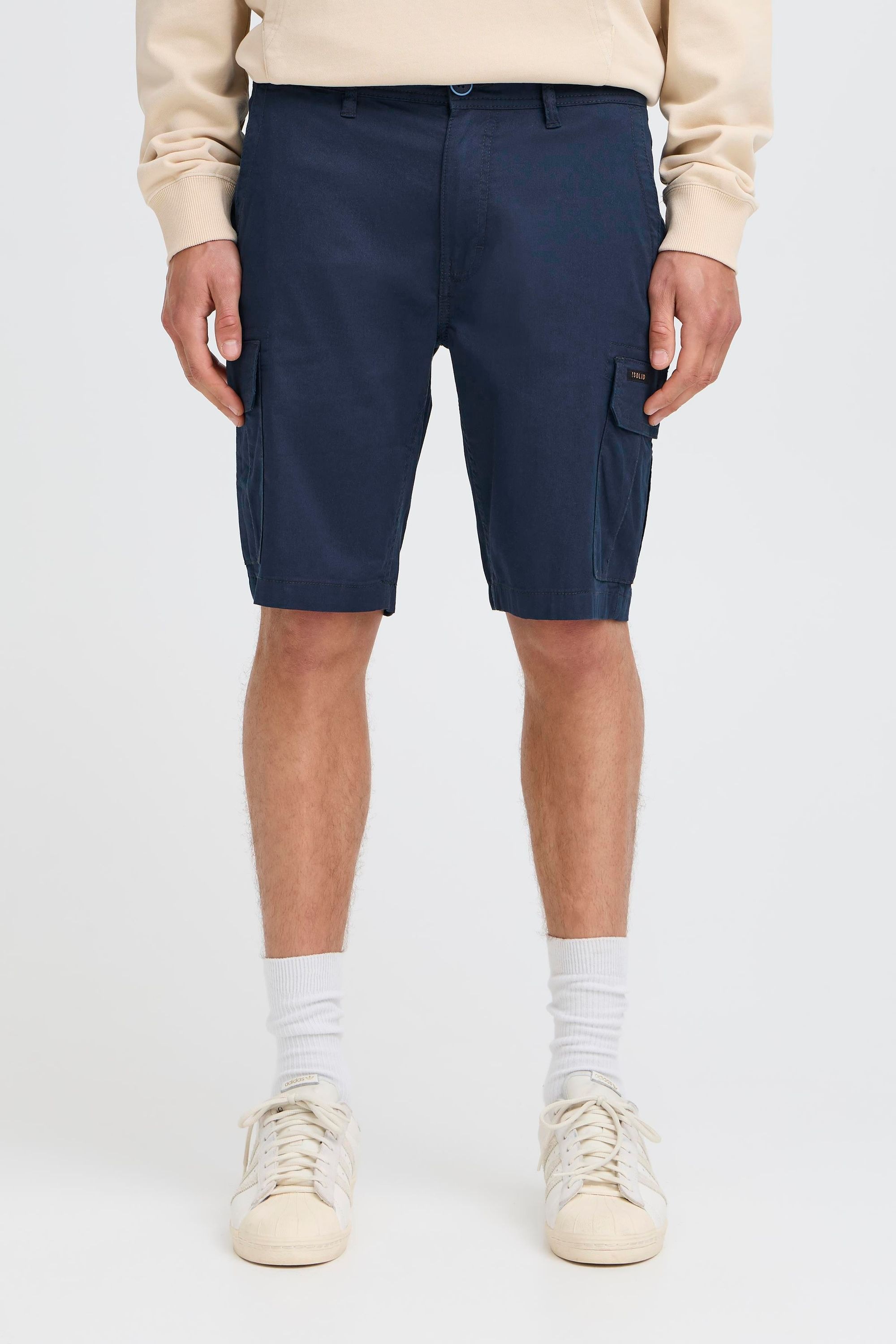!solid Cargoshorts SOLID "Cargoshorts SDKALLANT", Herren, Gr. XL, N-Gr, blau (insignia blau), Obermaterial: 98% Baumwolle CO. 2% Elasthan EL., Hosen 2