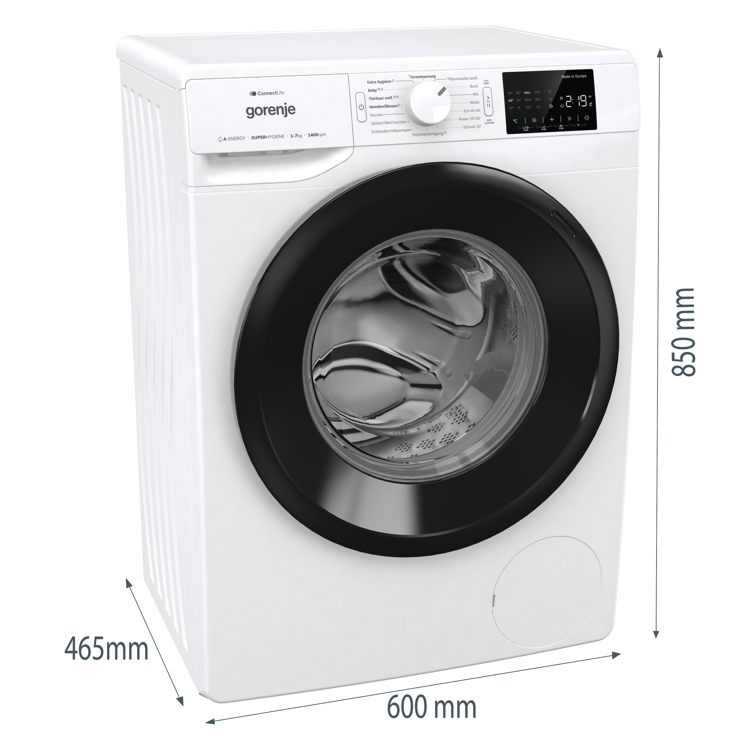 GORENJE Waschmaschine »Wave PNEI74SA1DTS«, 7 kg, 1400 U/min, RealSlim 46,50cm
