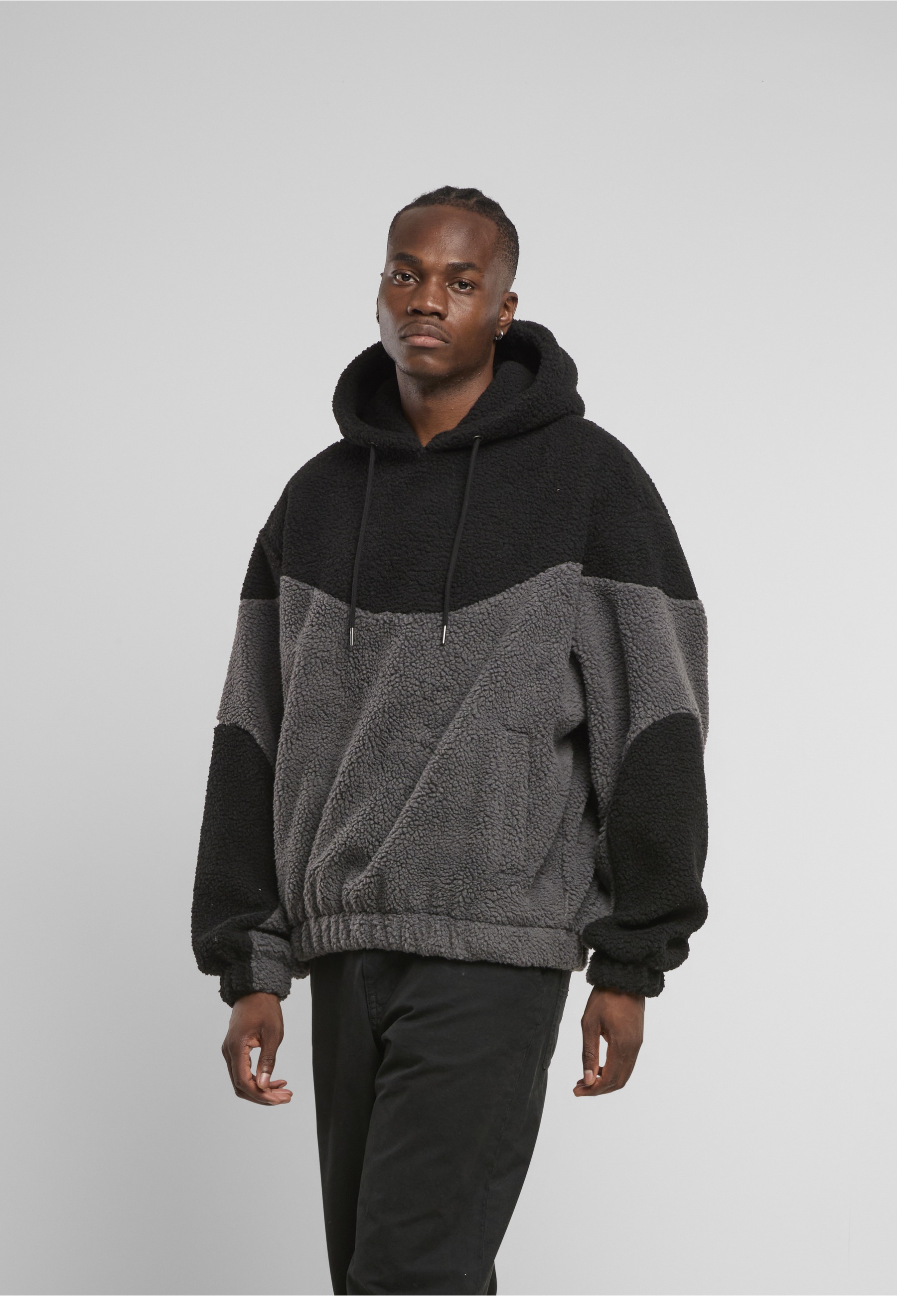 URBAN CLASSICS Kapuzensweatshirt »Urban Classics Weavy Colorblock Teddy Hoodie«, 1 Stk.
