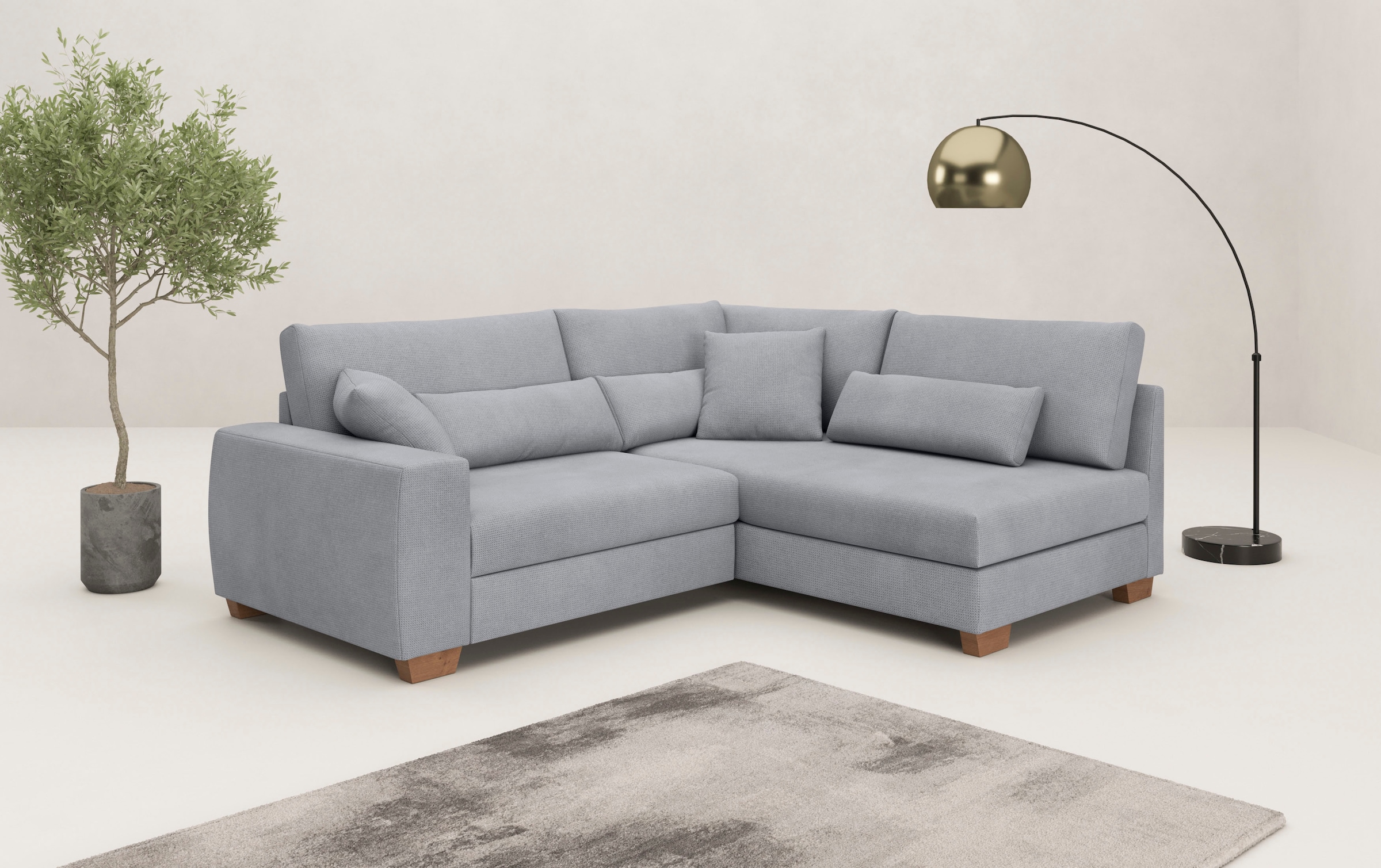 Mr. Couch Ecksofa »L-Form«, Mit Federkern, wahlweise mit Bett und Taschenfederkern