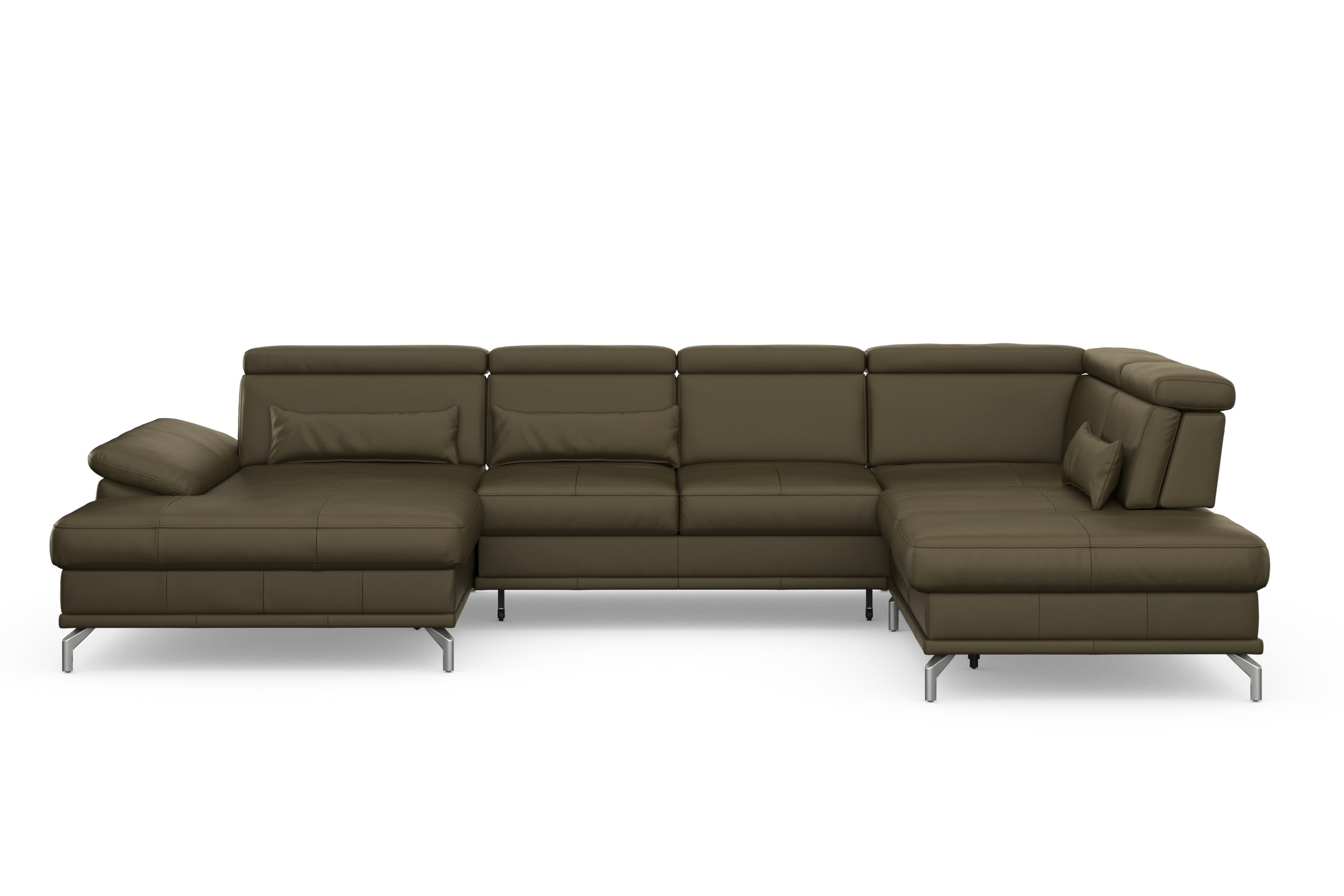 sit&more Wohnlandschaft »Cabrio U-Form, mit Sitztiefenverstellung, Arm- und Kopfteilverstellung«, 3 Nierenkissen, Federkern, optional Bettfunktion und Stauraum