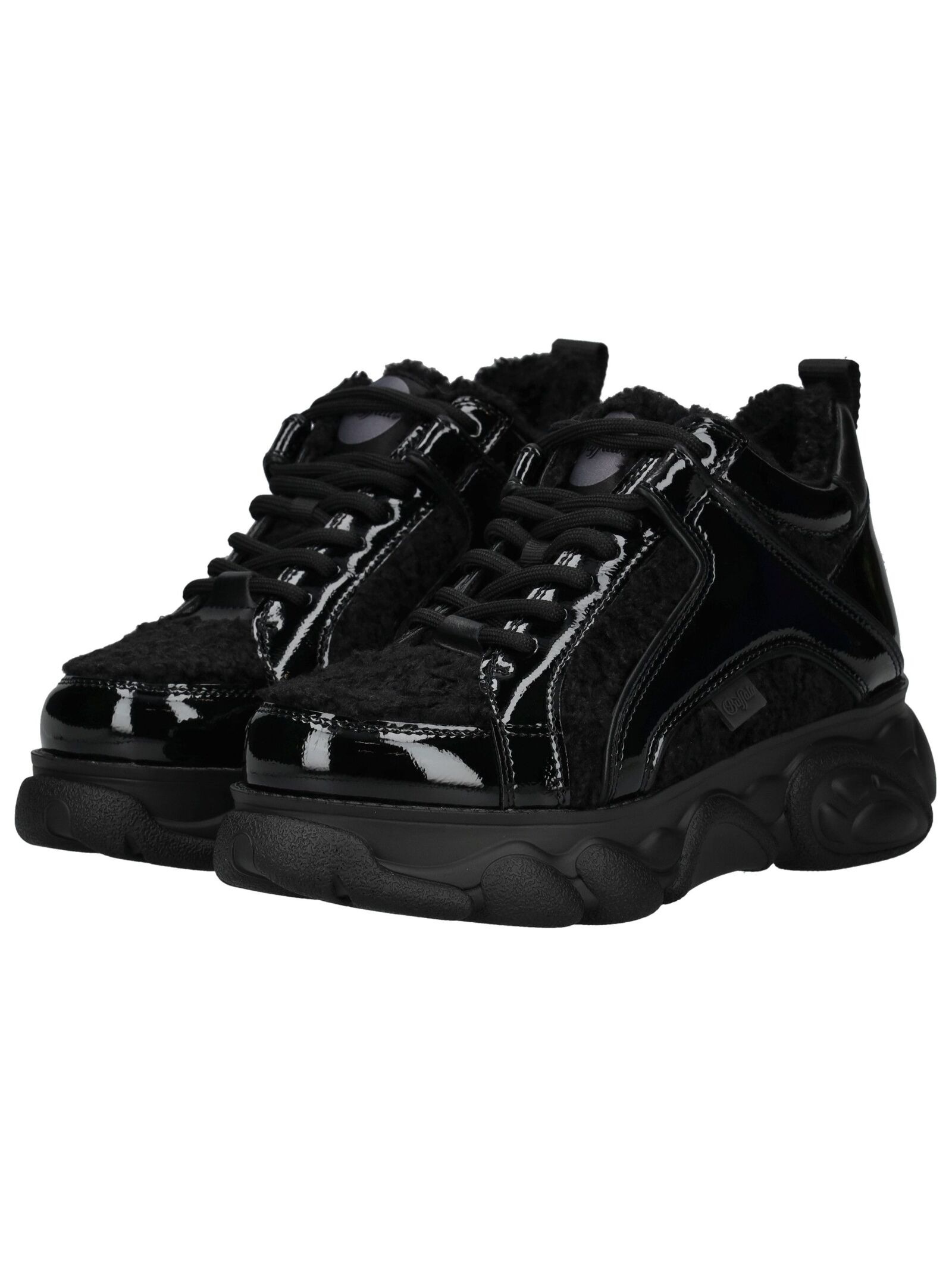 Trainingsschuh BUFFALO "Buffalo CLD CORIN WARM - VEGAN PATENT/FUR", Damen, Gr. 39, schwarz, unifarben, Schuhe 3