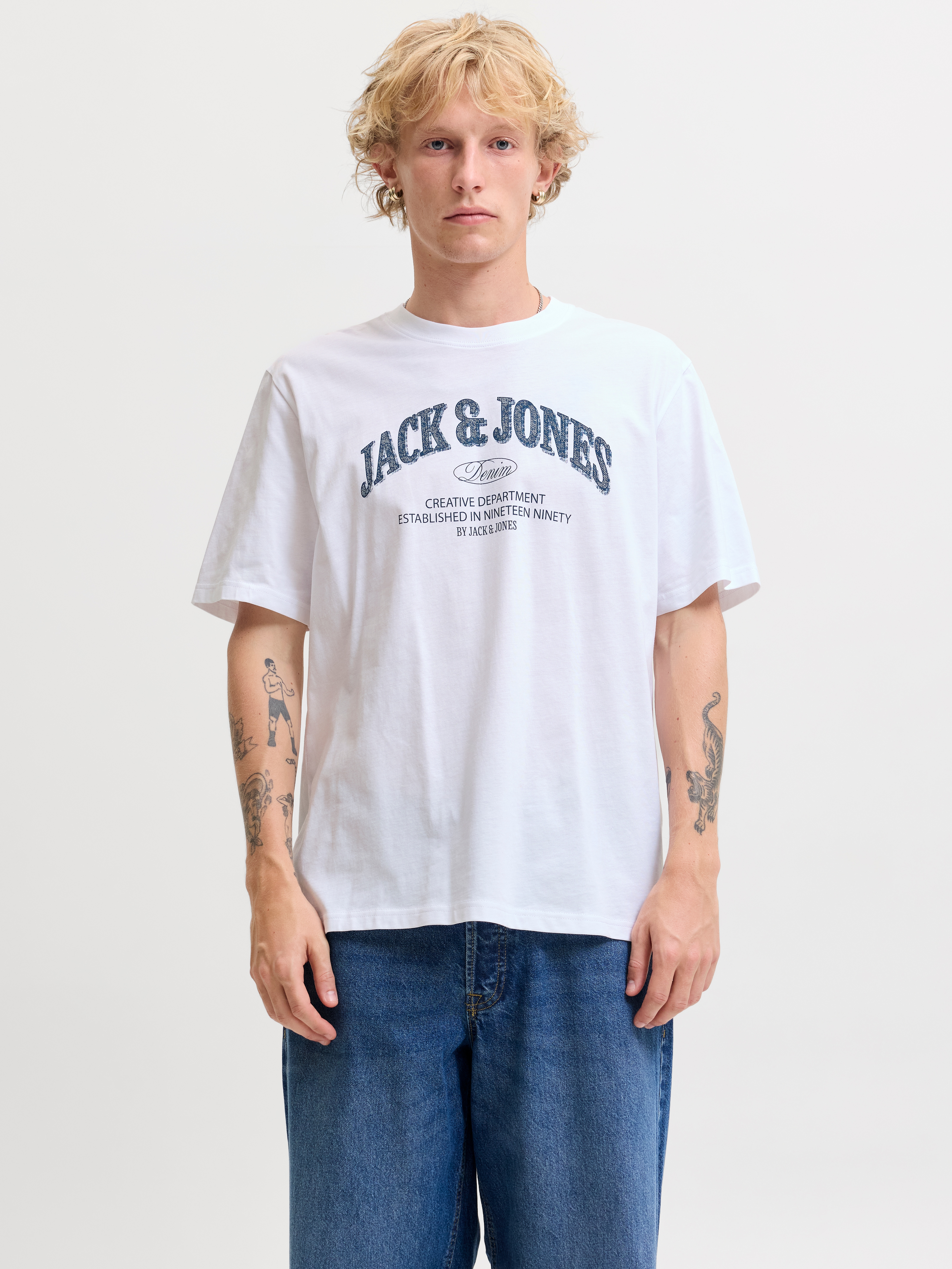 Jack & Jones T-Shirt "JJEDENVER LOGO TEE SS O-NECK SN" Baumwolle, relaxed fit