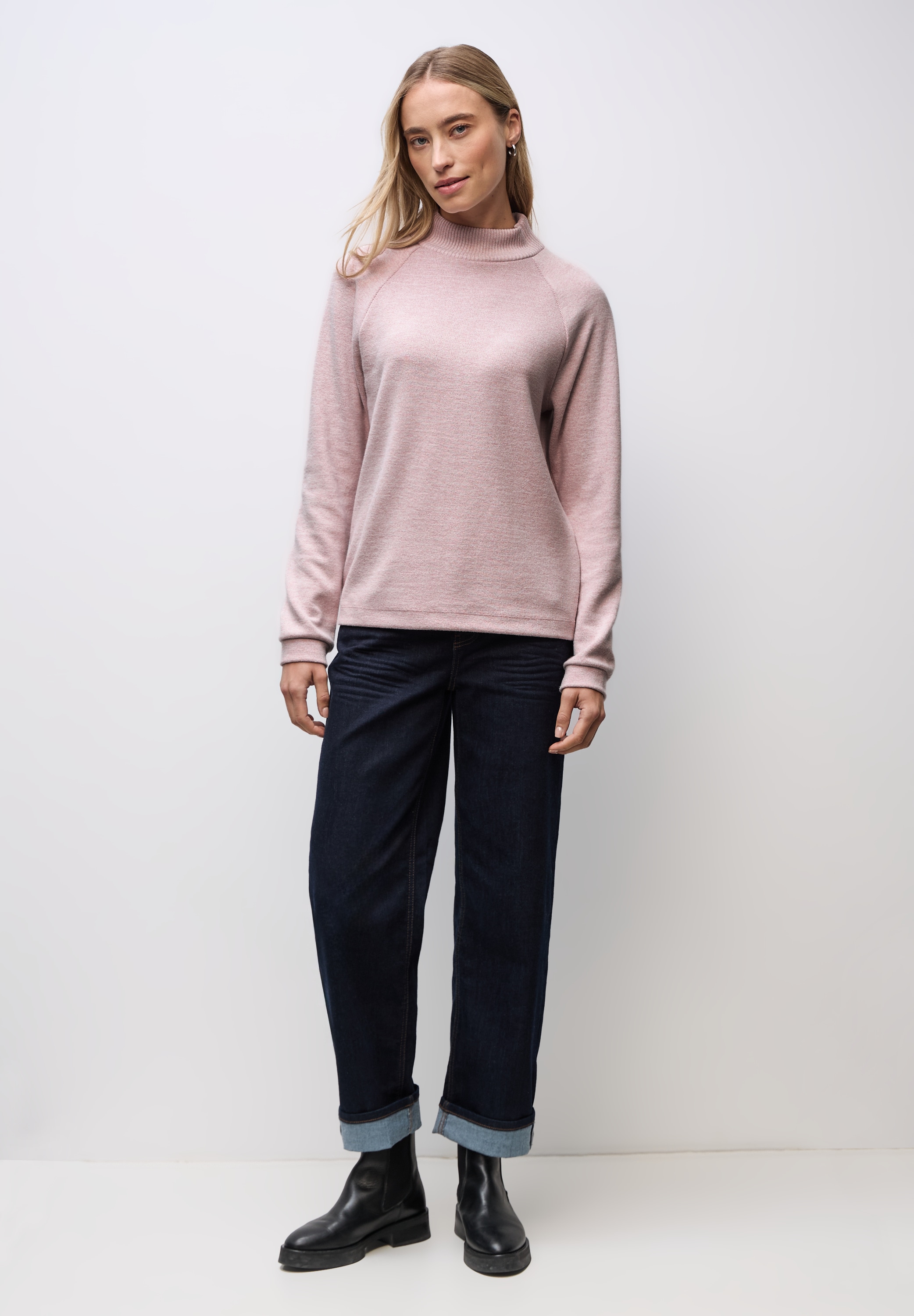 STREET ONE Langarmshirt im Melange Look