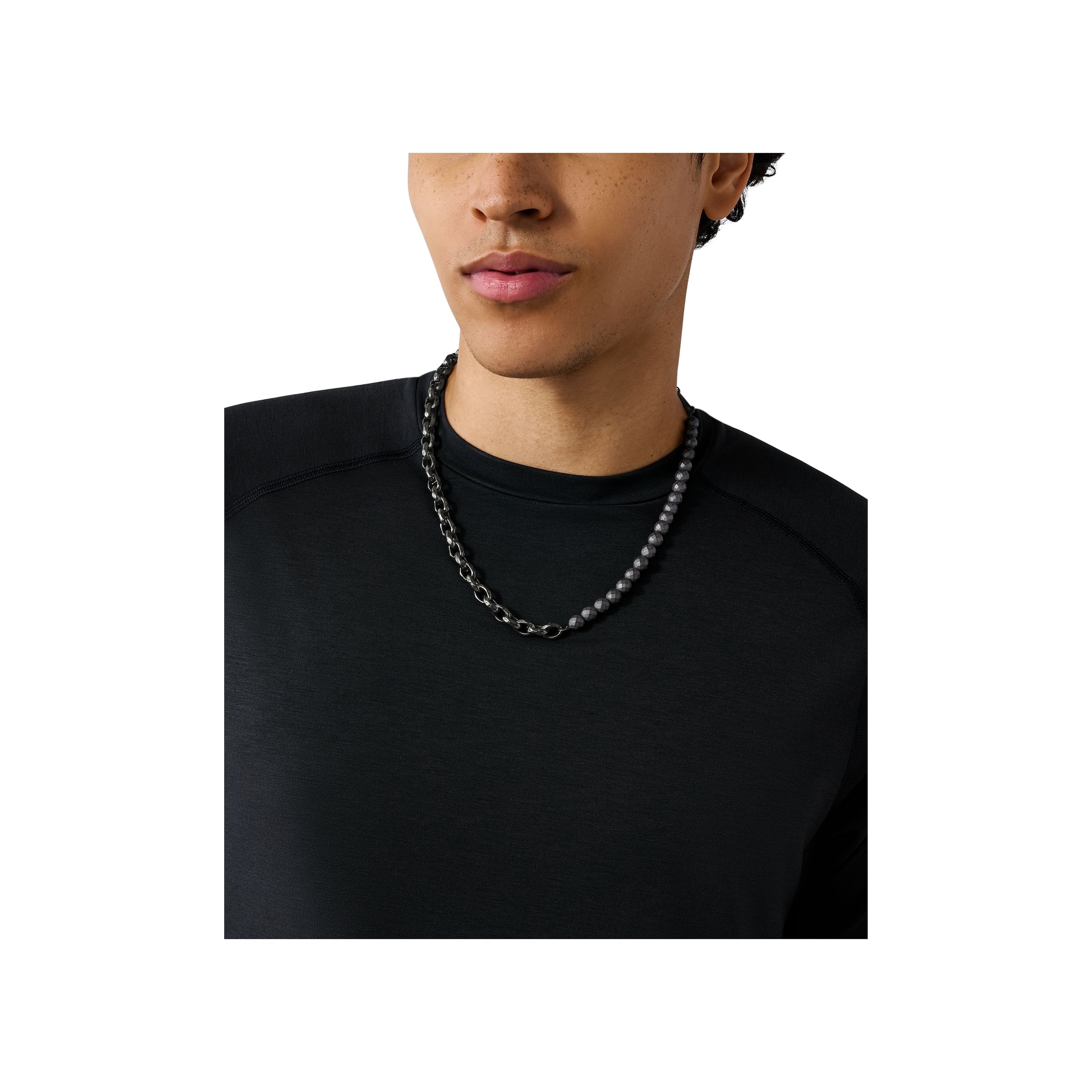 ARMANI EXCHANGE Kette ohne Anhänger »Schmuck Geschenk Edelstahl, AXG0150060«, mit Hämatit