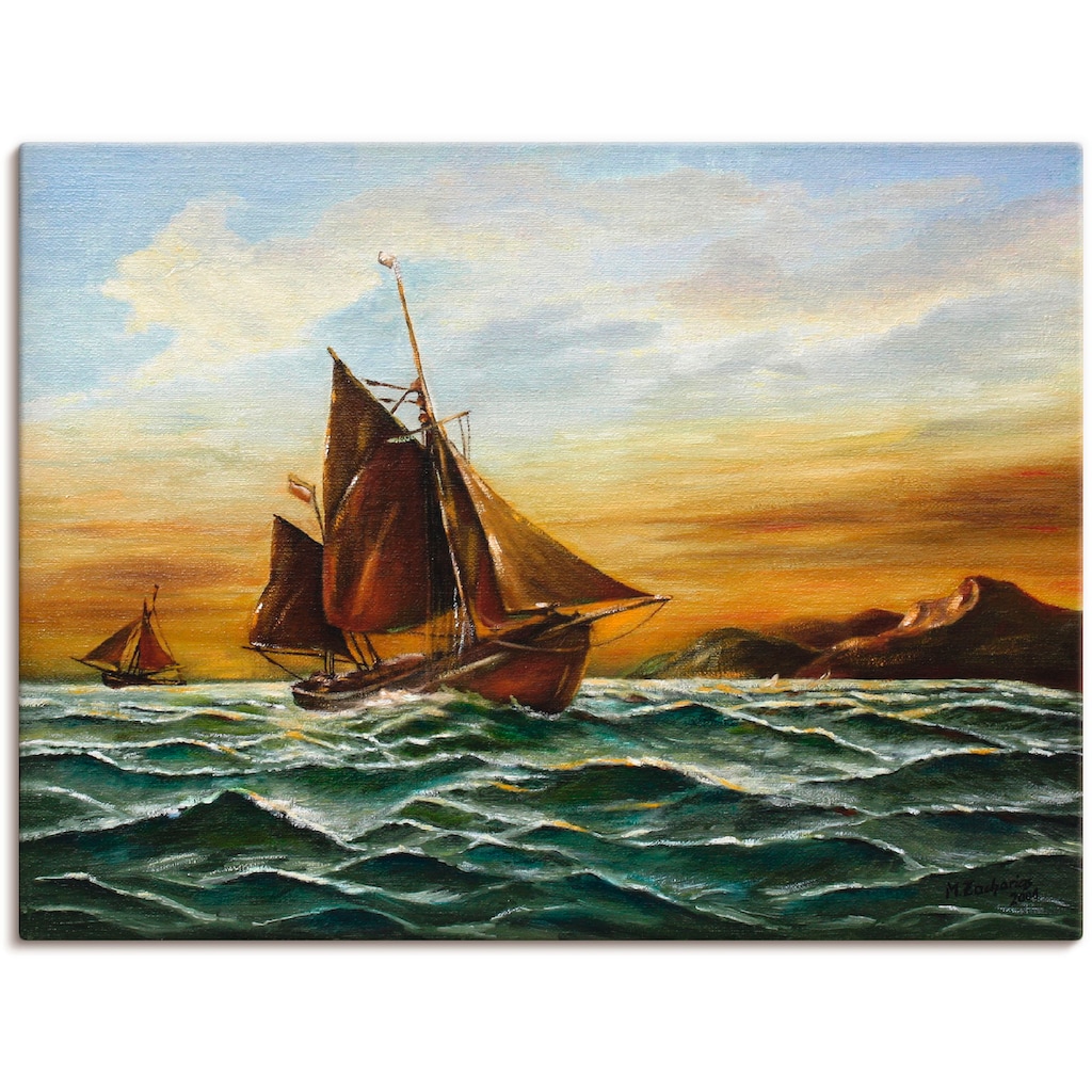 Artland Wandbild »Segelschiff auf See - maritime Malerei«, Boote & Schiffe, (1 St.)